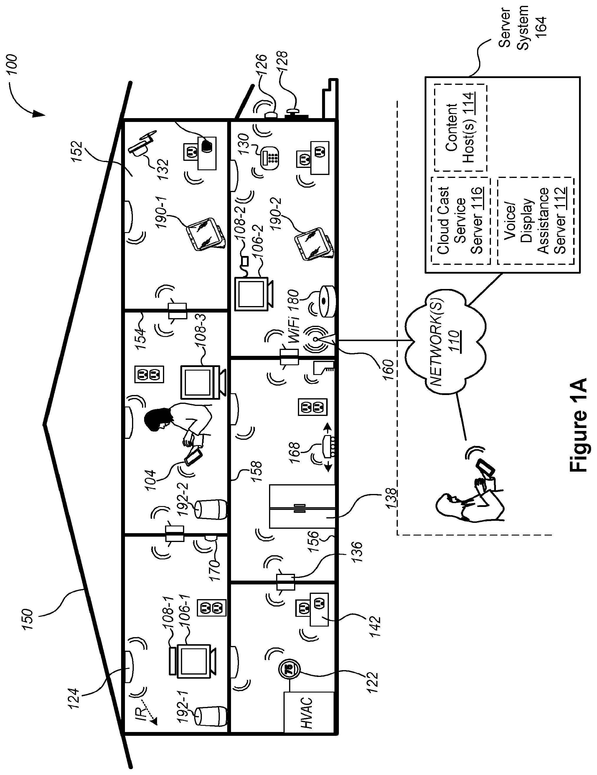 Patent US12328495 Figure 1 – Display assistant device having a monitoring mode and an assistant mode