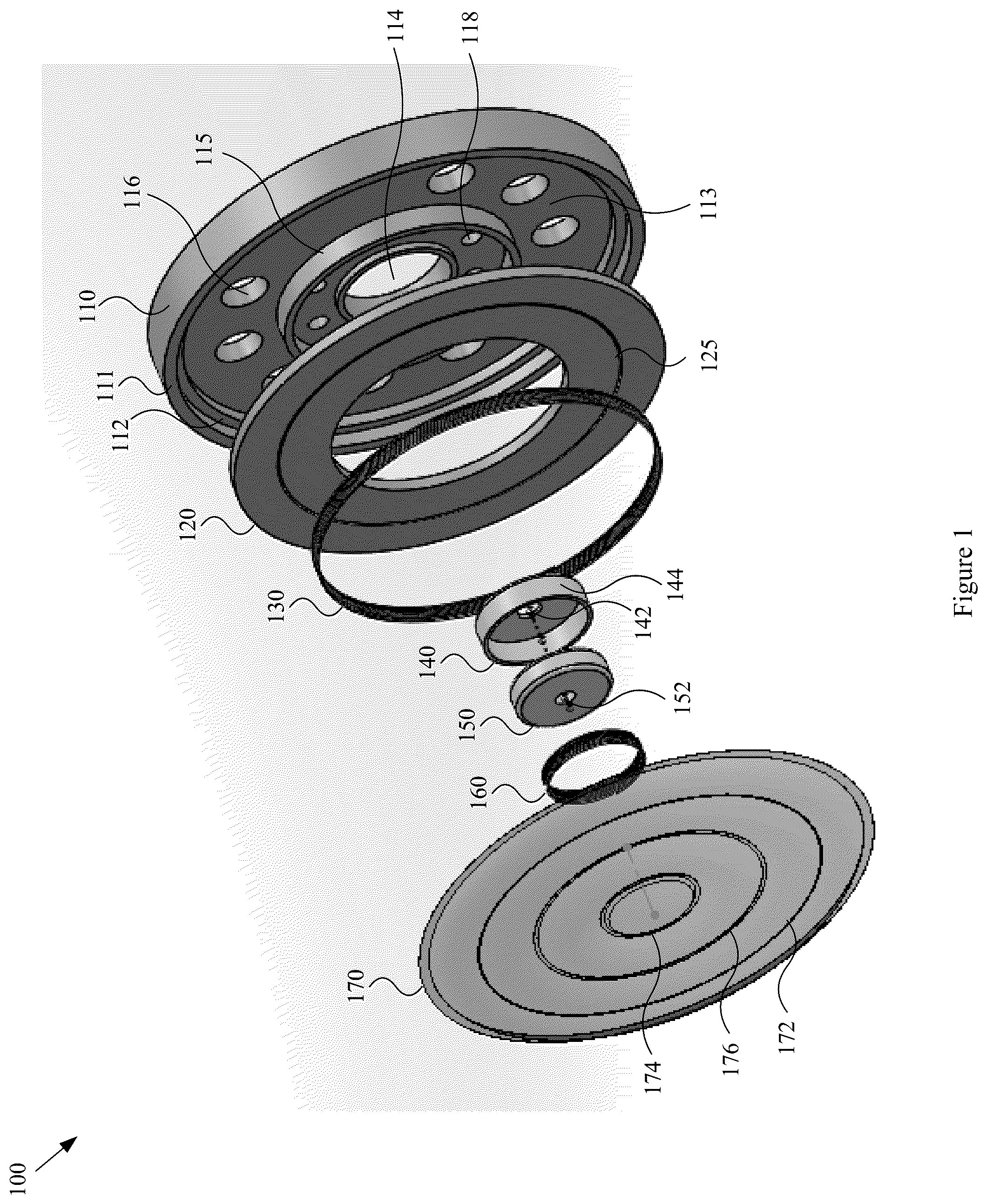 Patent US12328545 — Hybrid ring-radiator headphone driver — Figure 1