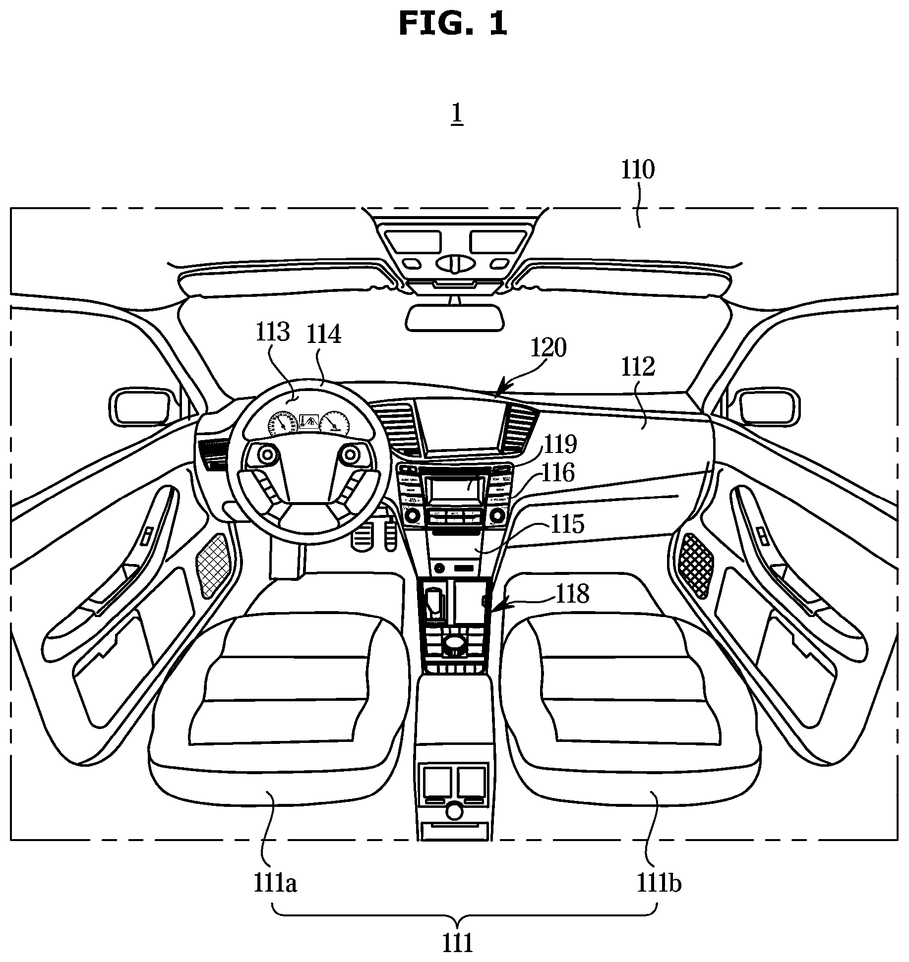 Patent US12328661 — Broadcast signal output device and vehicle having the same — Figure 1