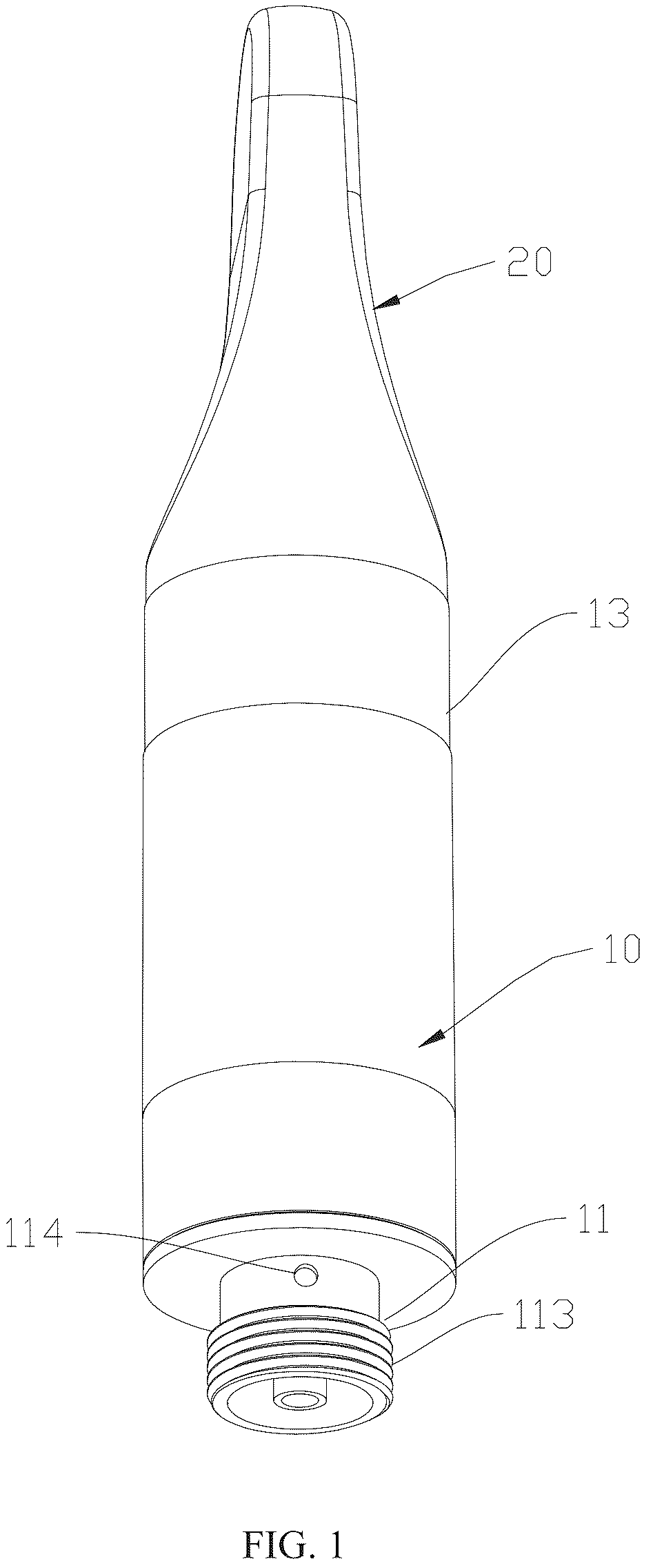 Patent US12328798 — Atomizer capable of preventing liquid leakage caused by air inside a liquid reservoir and electronic cigarette with the same — Figure 1