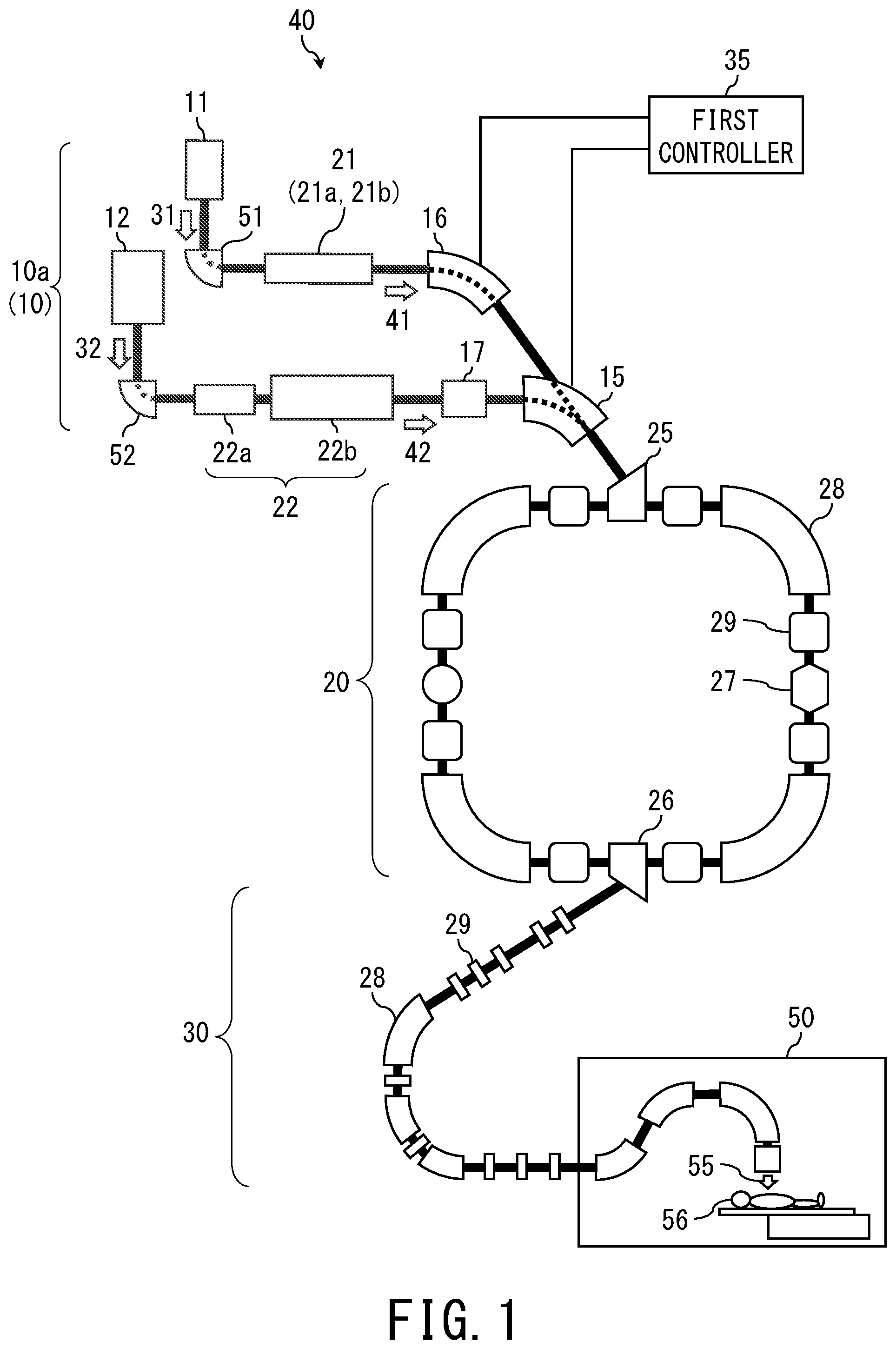 Patent US12328809 — Charged particle beam injector and charged particle beam injection method — Figure 1