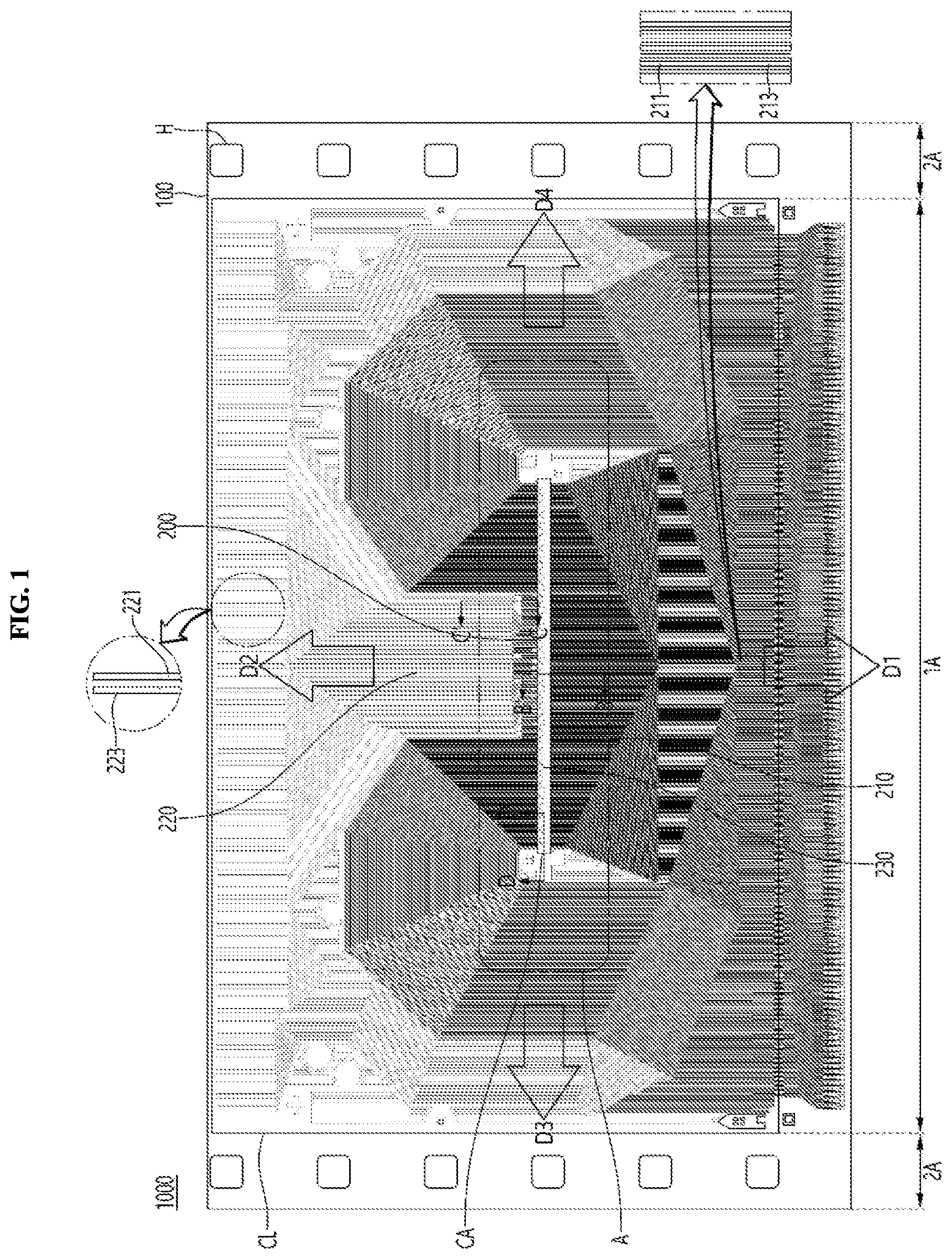 Patent US12328817 — Flexible printed circuit board, COF module, and electronic device comprising the same — Figure 1