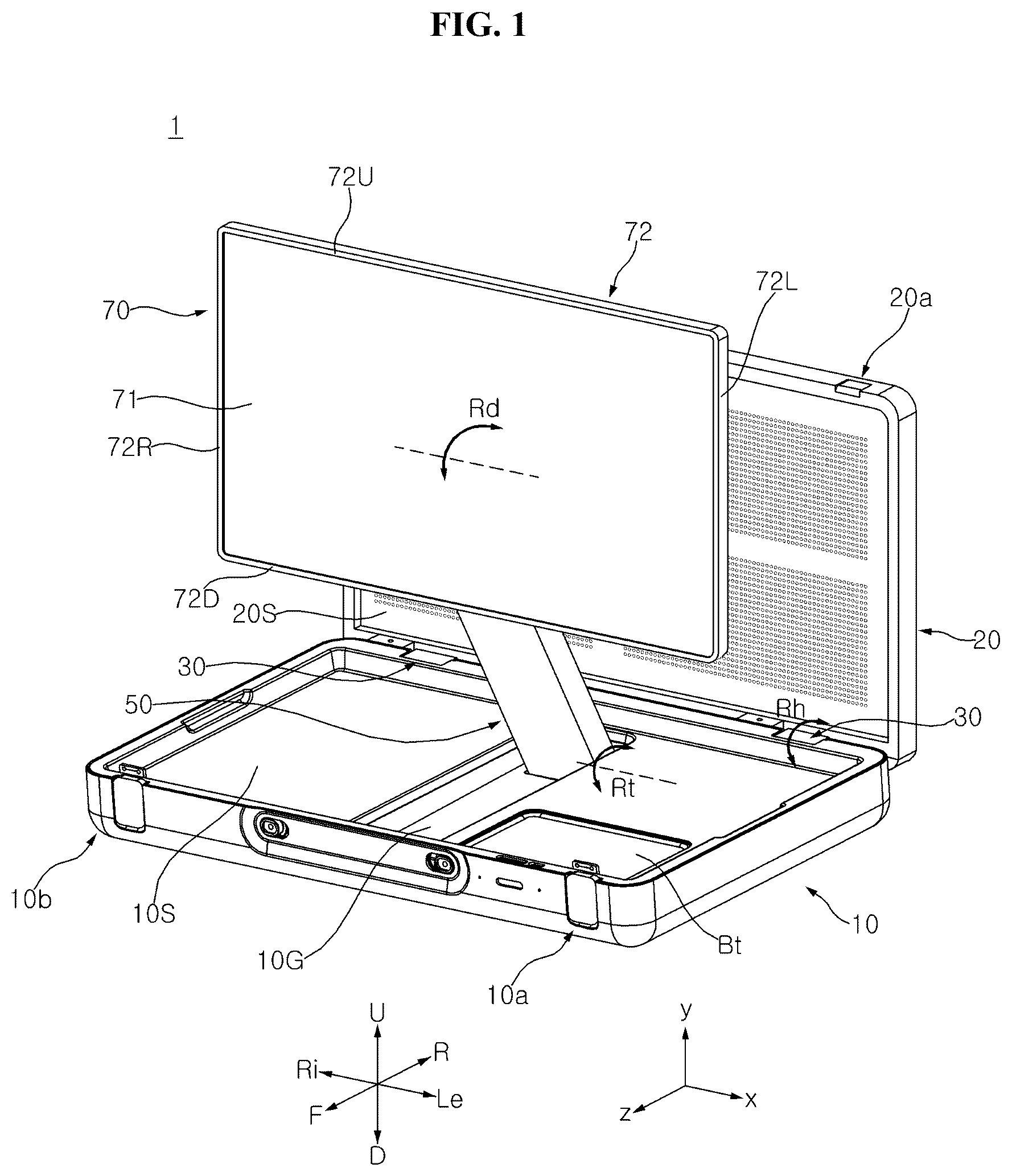 Patent US12328829 Figure 1 – Display device