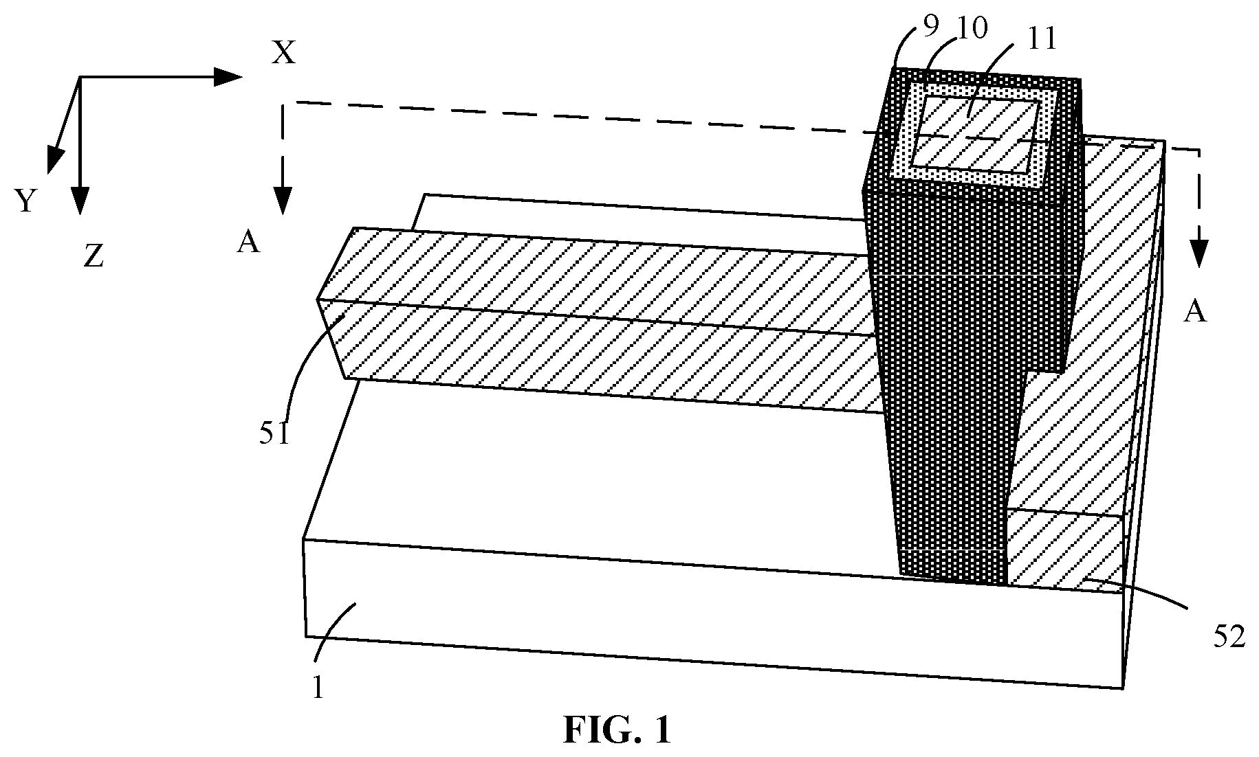 Patent US12328863 — Transistor, 3D memory and manufacturing method therefor, and electronic device — Figure 1