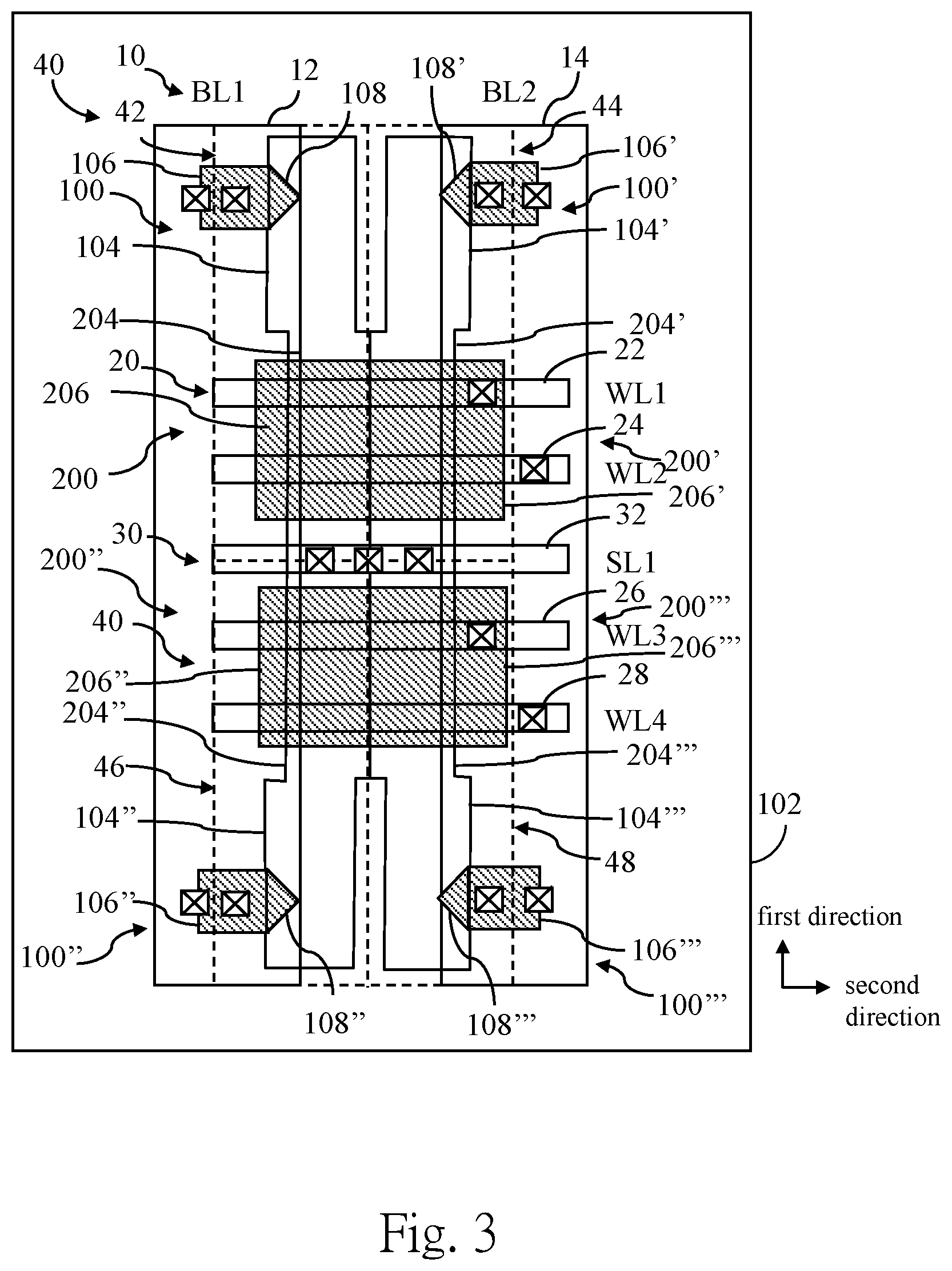 Patent US12328871 — High writing rate antifuse array — Figure 1