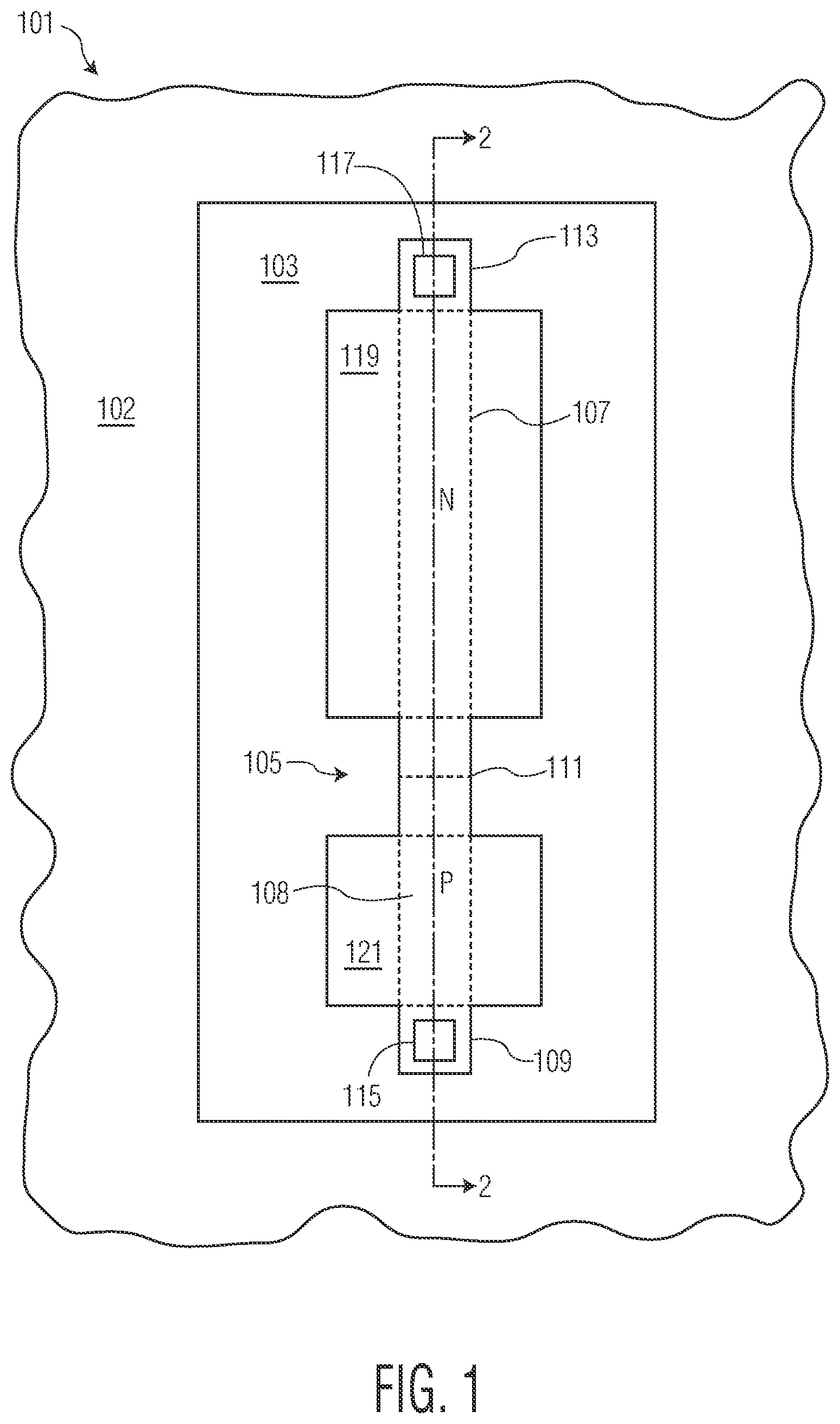 Patent US12328883 — Polycrystalline semiconductor resistor — Figure 1