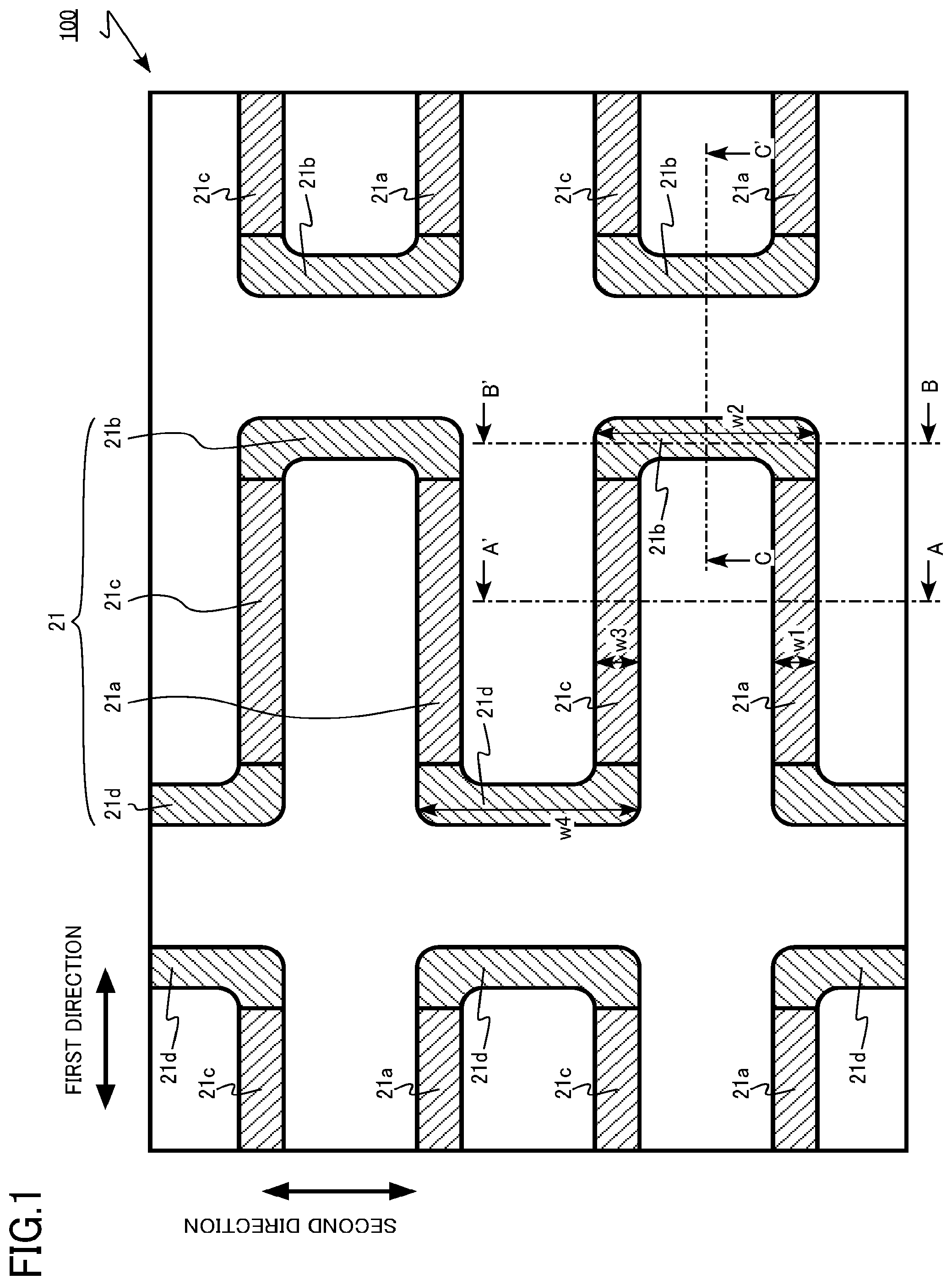 Patent US12328900 Figure 1 – Semiconductor device, semiconductor device manufacturing method, inverter circuit, drive device, vehicle, and elevator