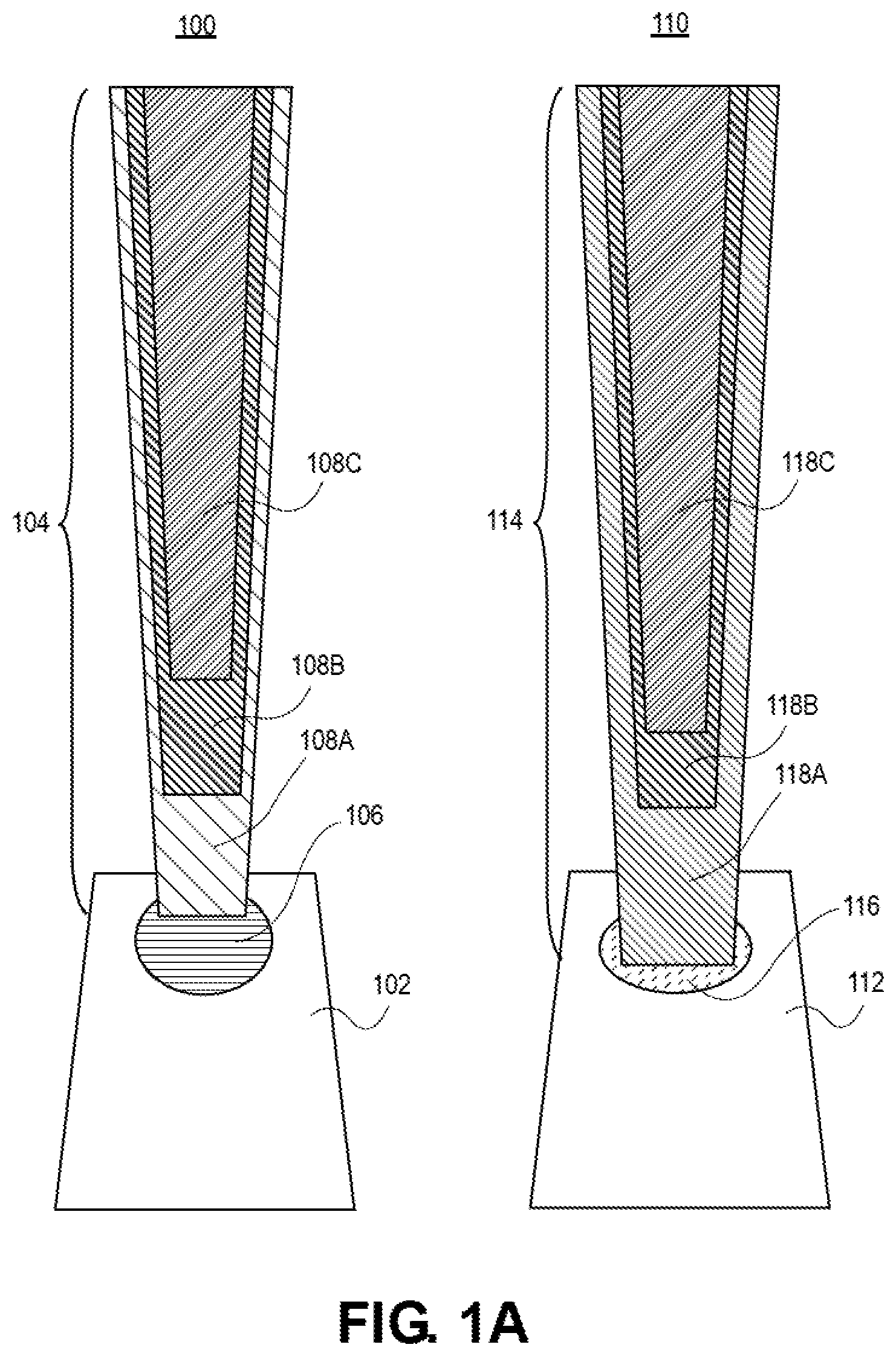Patent US12328927 Figure 1 – Low resistance and reduced reactivity approaches for fabricating contacts and the resulting structures