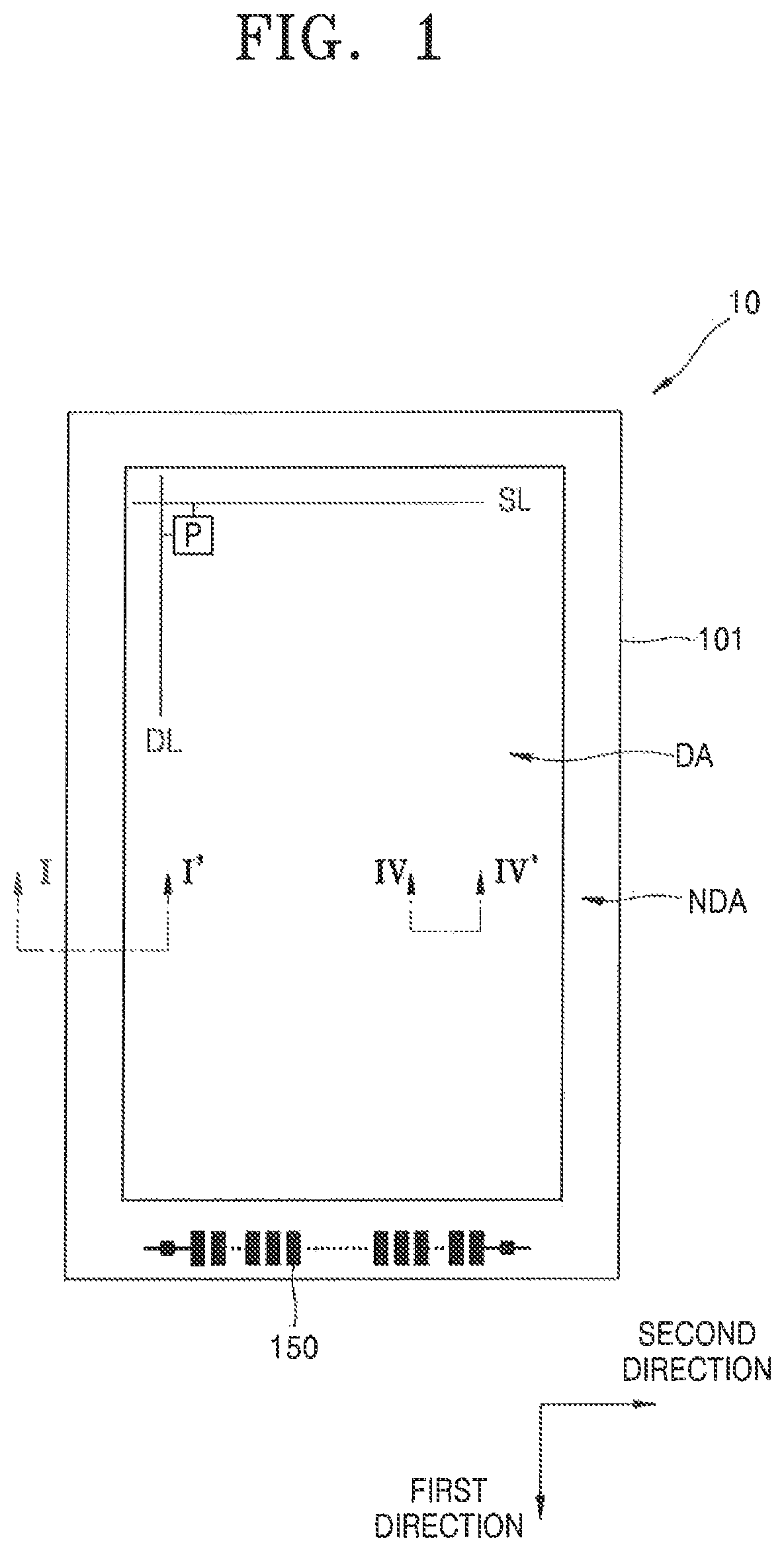 Patent US12328995 — Display device with protection and encapsulation layers to seal display unit — Figure 1
