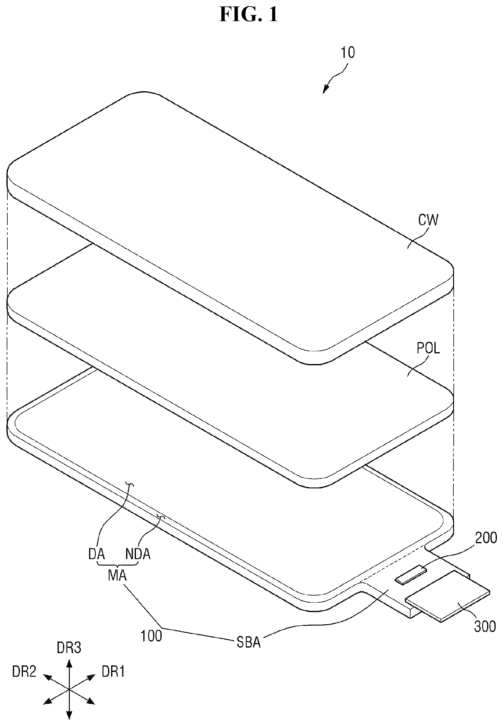 Patent US12329021 — Polarizing plate and display device including the same — Figure 1