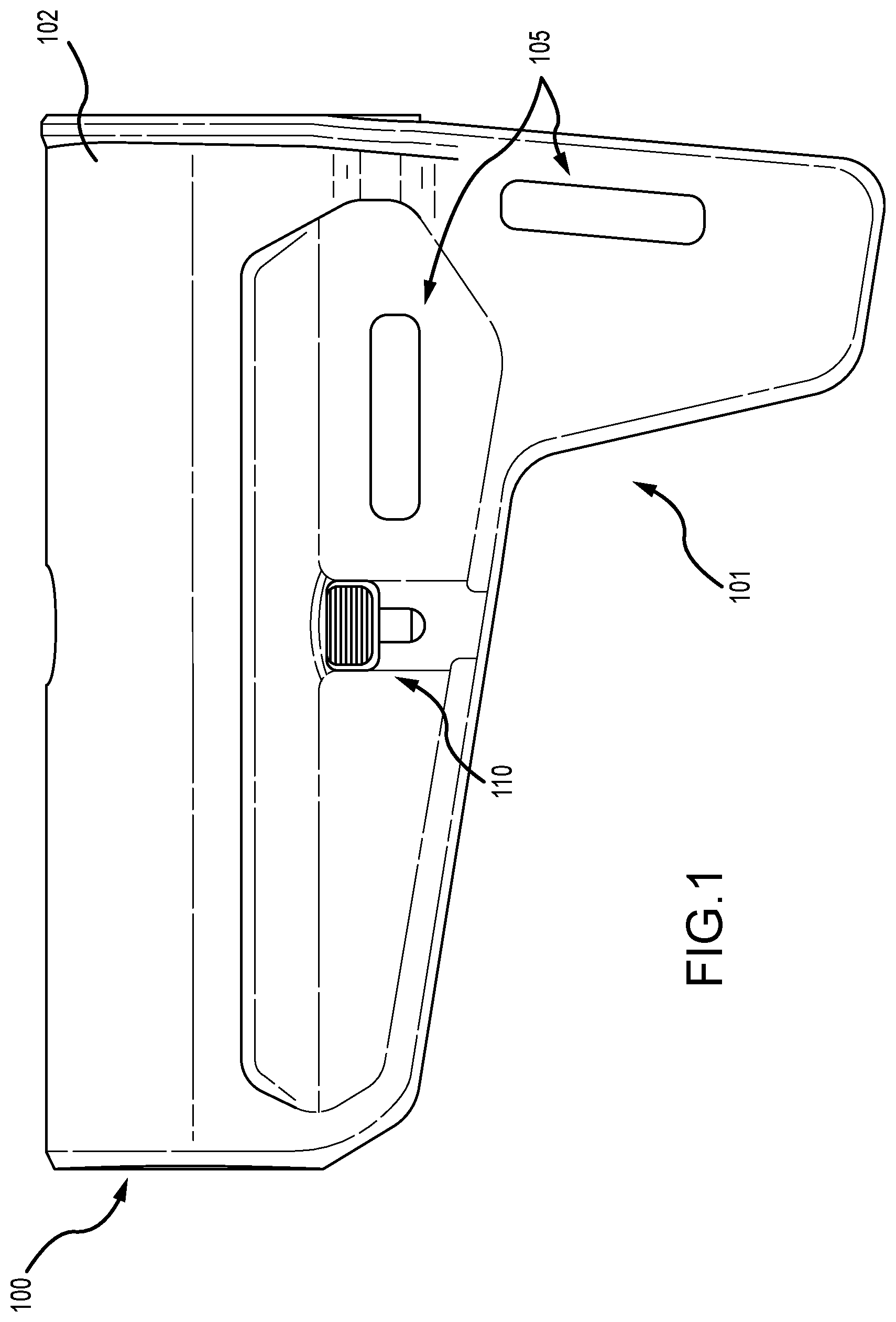 Patent US12332016 — Firearm stock or arm brace — Figure 1