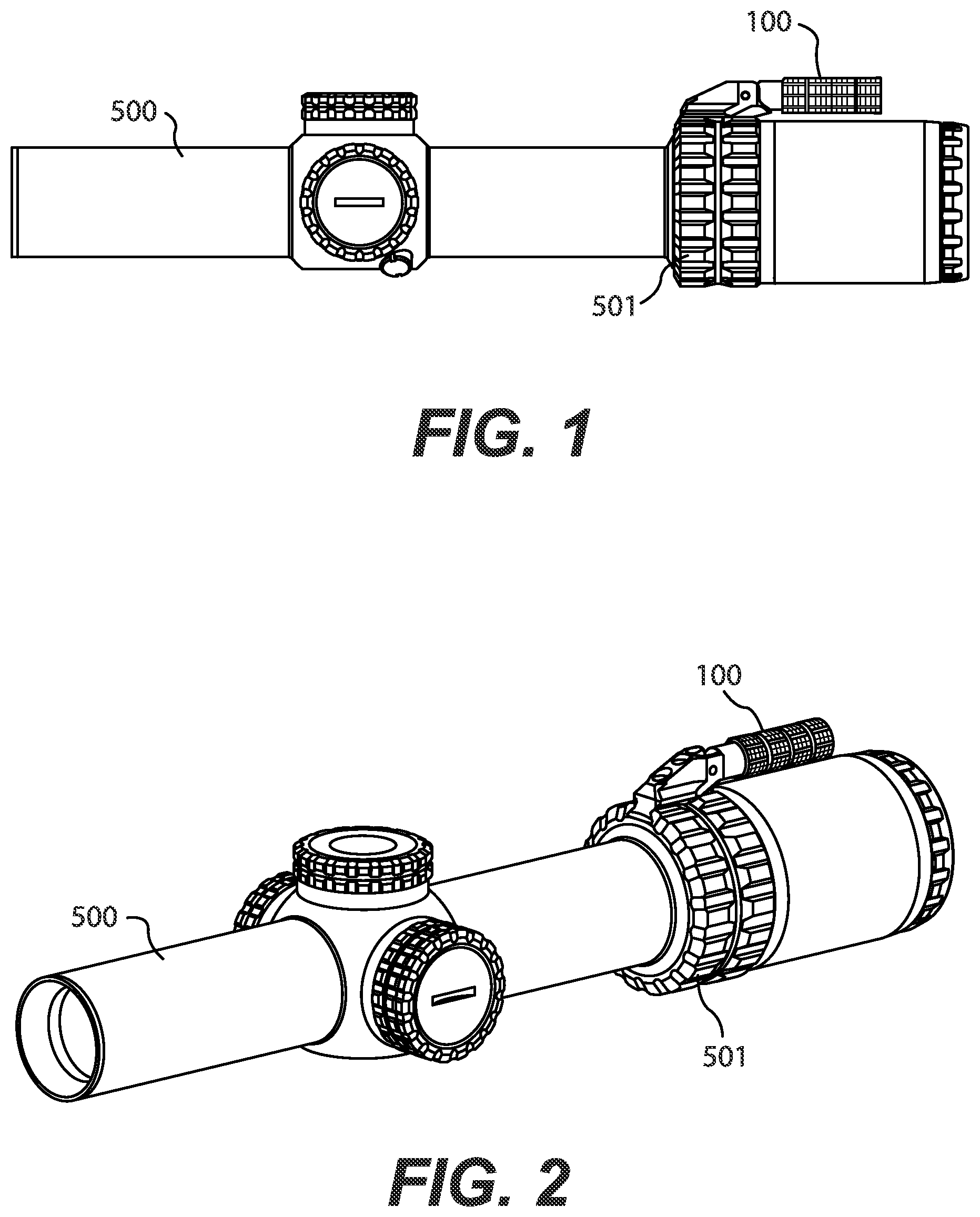 Patent US12332020 — Throw lever for a magnification ring of an optical sight — Figure 1