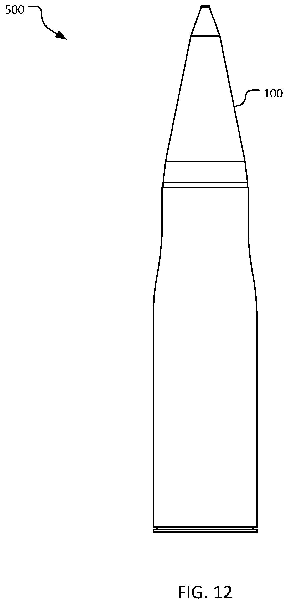 Patent US12332035 Figure 10 – Customizable projectile designed to tumble
