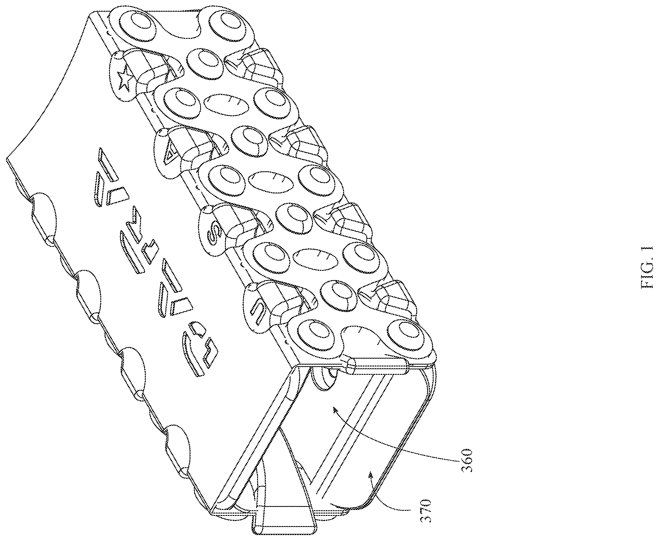 Patent US12332036 Figure 1 – Automatic retention firearm magazine carrier