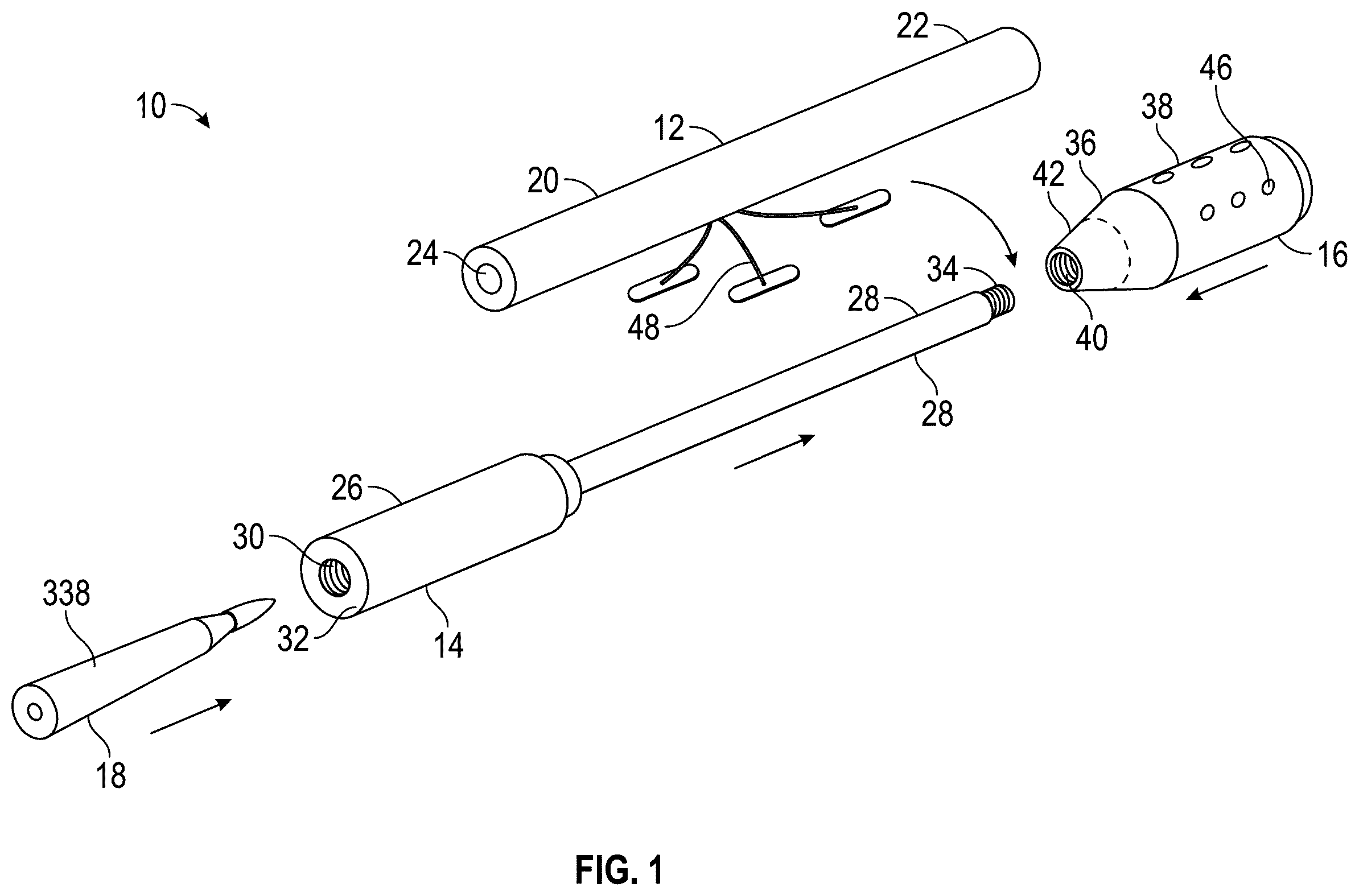 Patent US12332040 — Ordnance disarming device — Figure 1