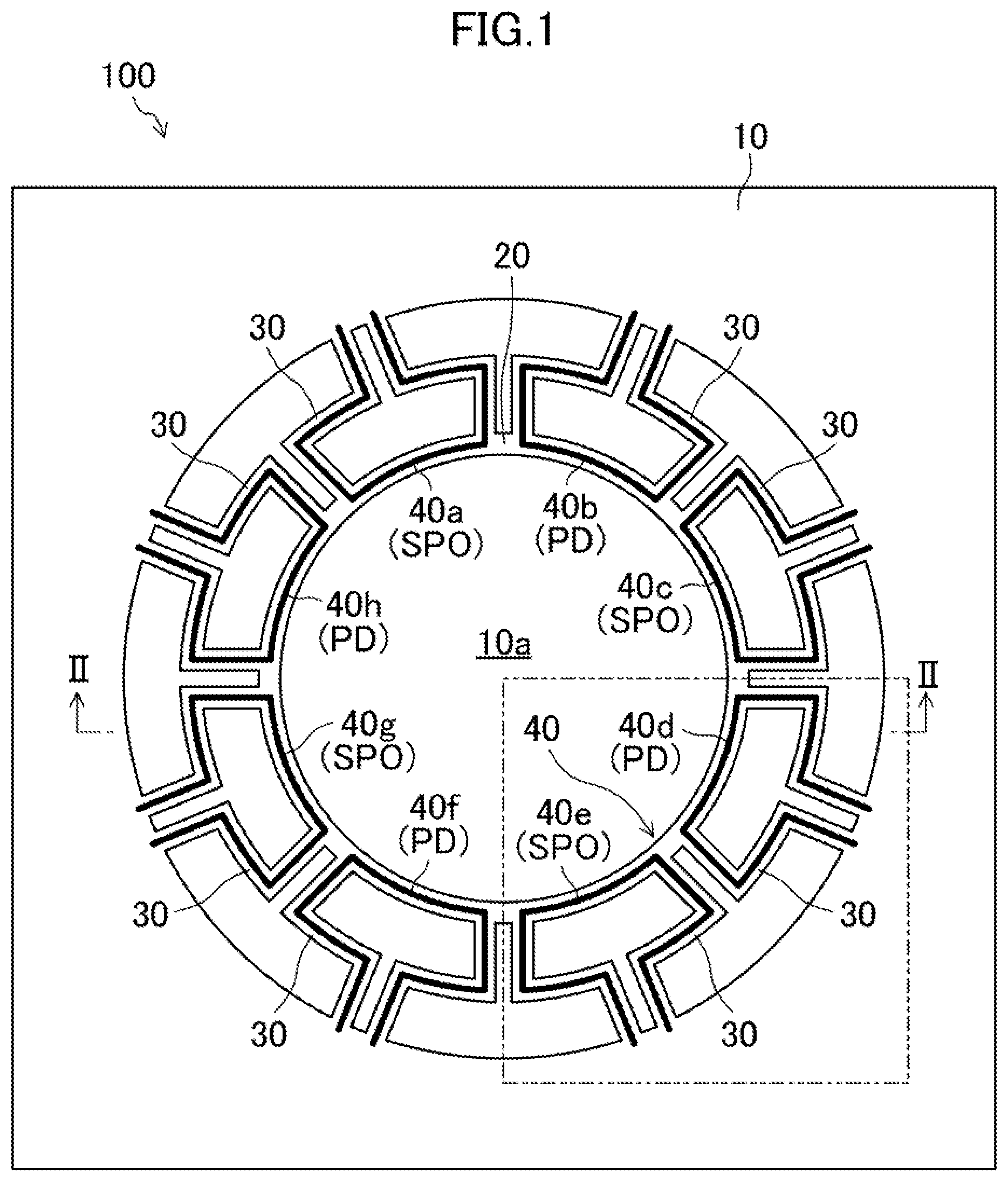 Patent US12332056 Figure 1 – Vibrating-type gyroscope element and angular velocity sensor including same