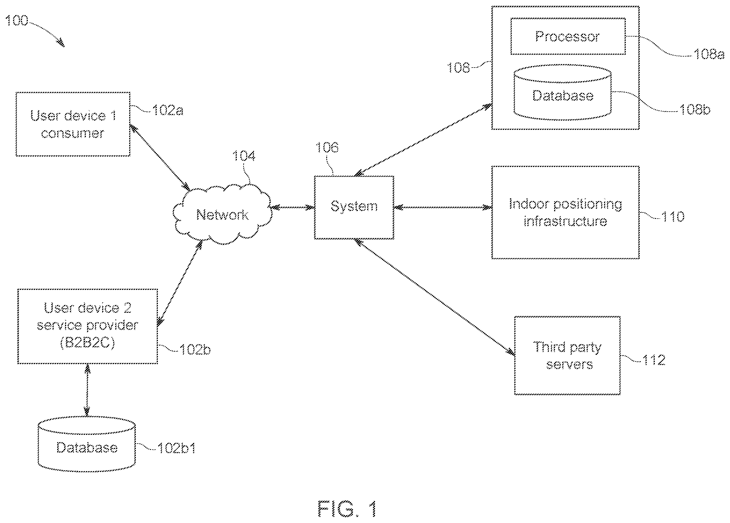 Patent US12332059 — Method and system for indoor positioning and improving user experience — Figure 1