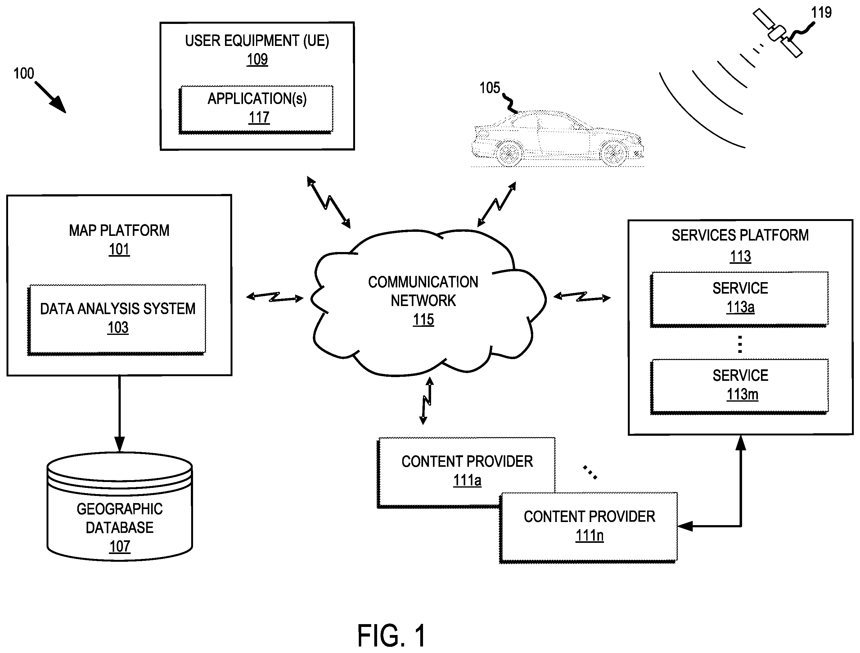 Patent US12332061 — Systems and methods for determining a route for mood improvement — Figure 1
