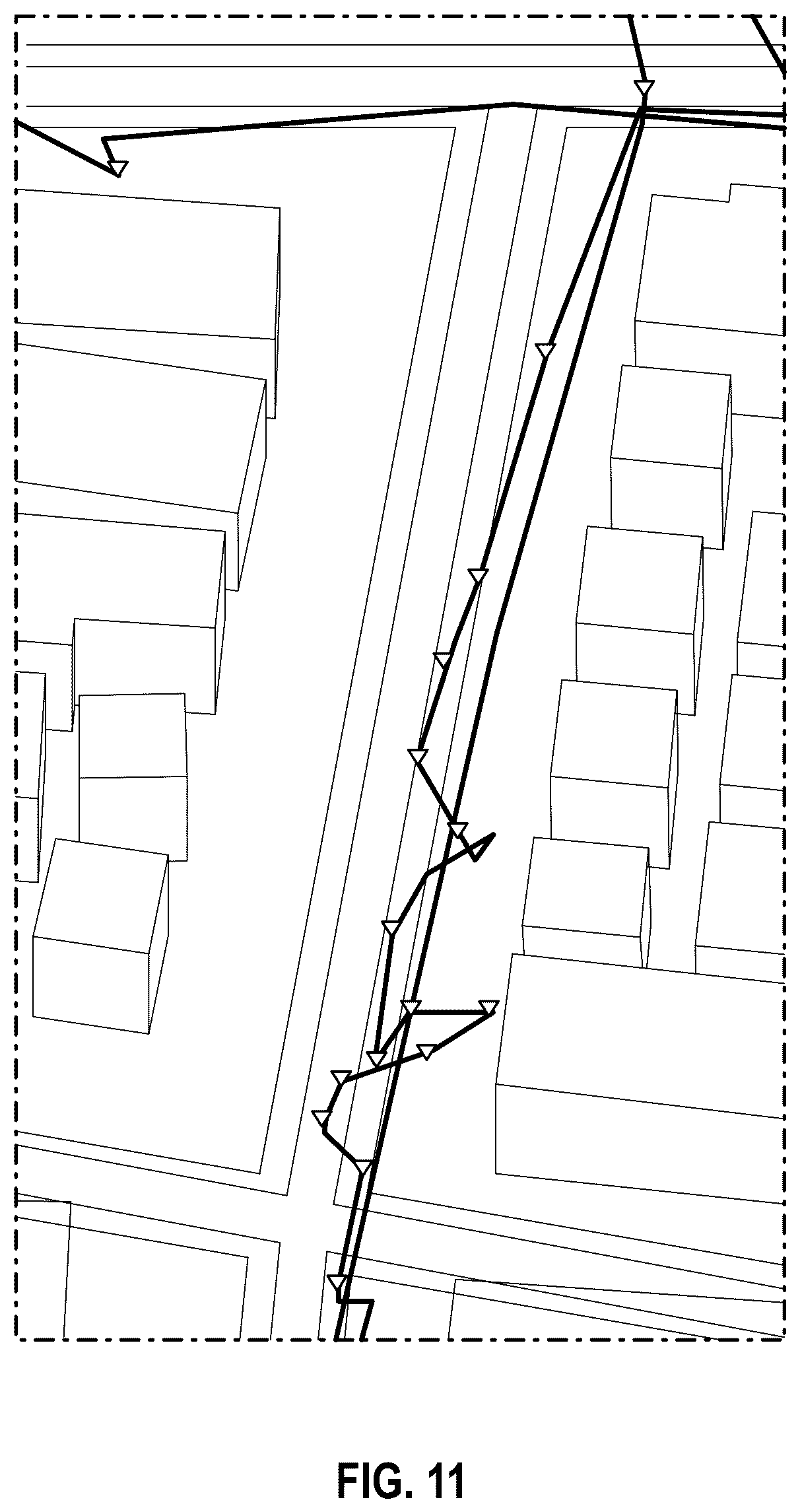 Patent US12332073 Figure 13 – System and method for efficient customer and container on-property service based on collection of off-street data for a waste / recycling service vehicle