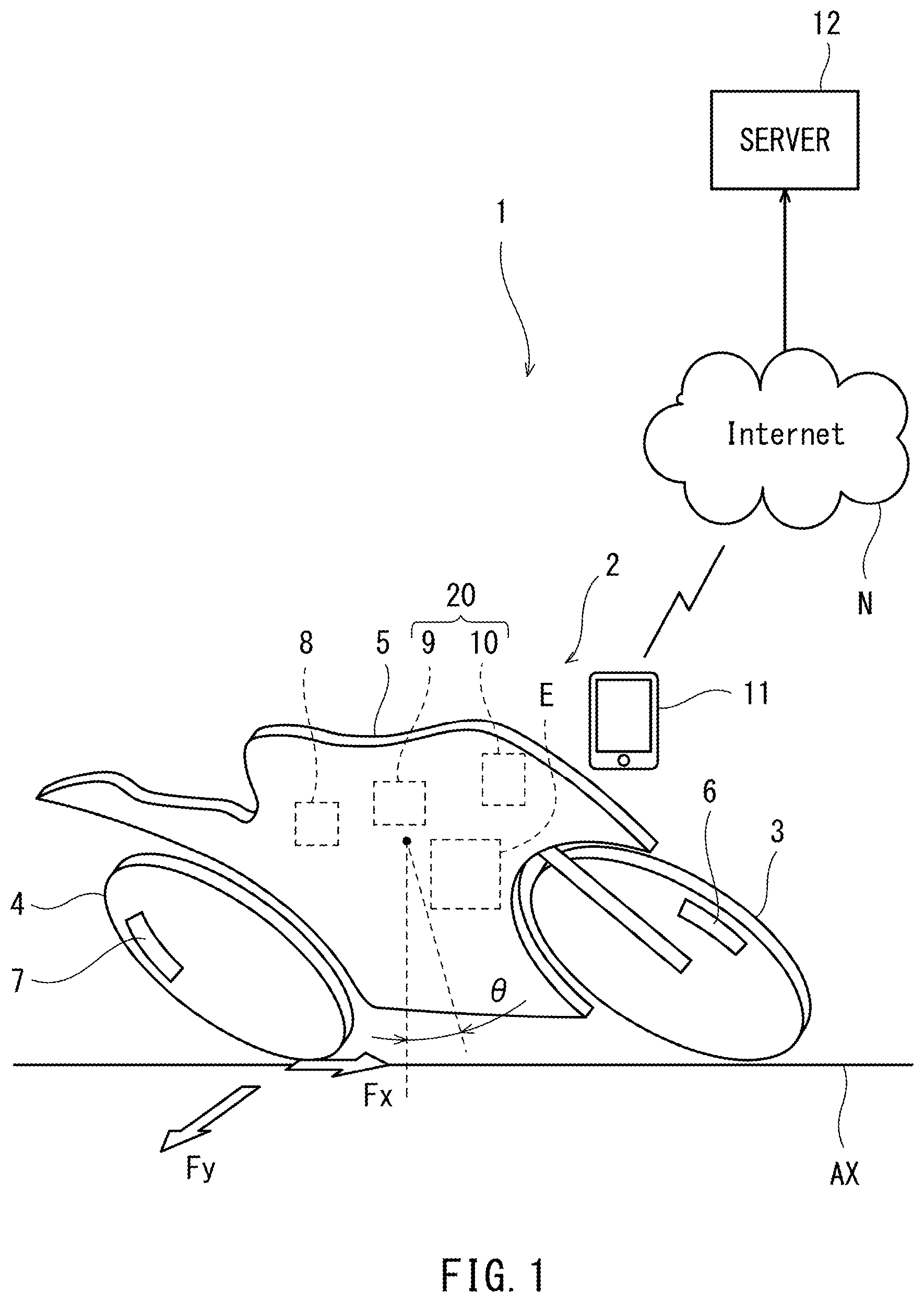 Patent US12332075 Figure 1 – Travel route generation system, travel route generation program, and travel route generation method