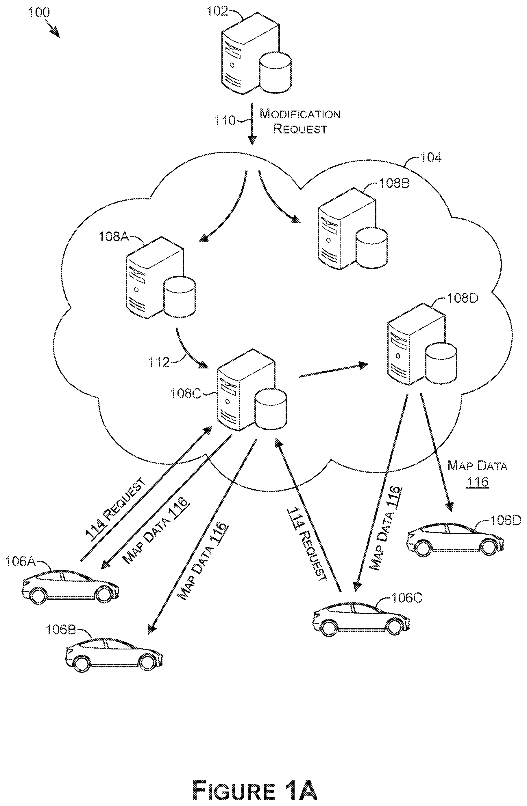 Patent US12332079 — High definition (HD) map content representation and distribution for autonomous vehicles — Figure 1