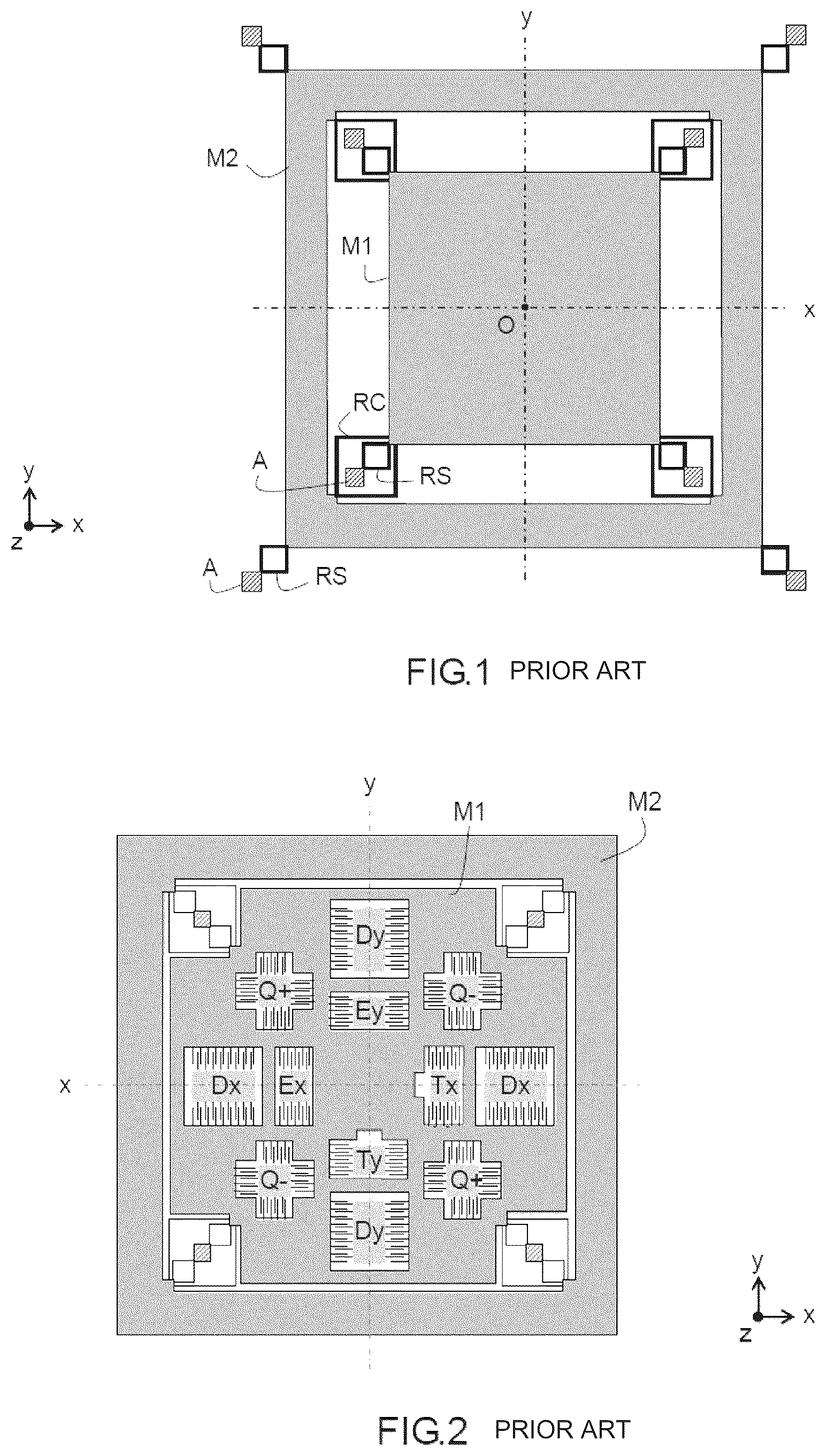 Patent US12332080 — Method for calibrating the difference in stiffness and/or quadrature of a vibrating inertial sensor — Figure 1