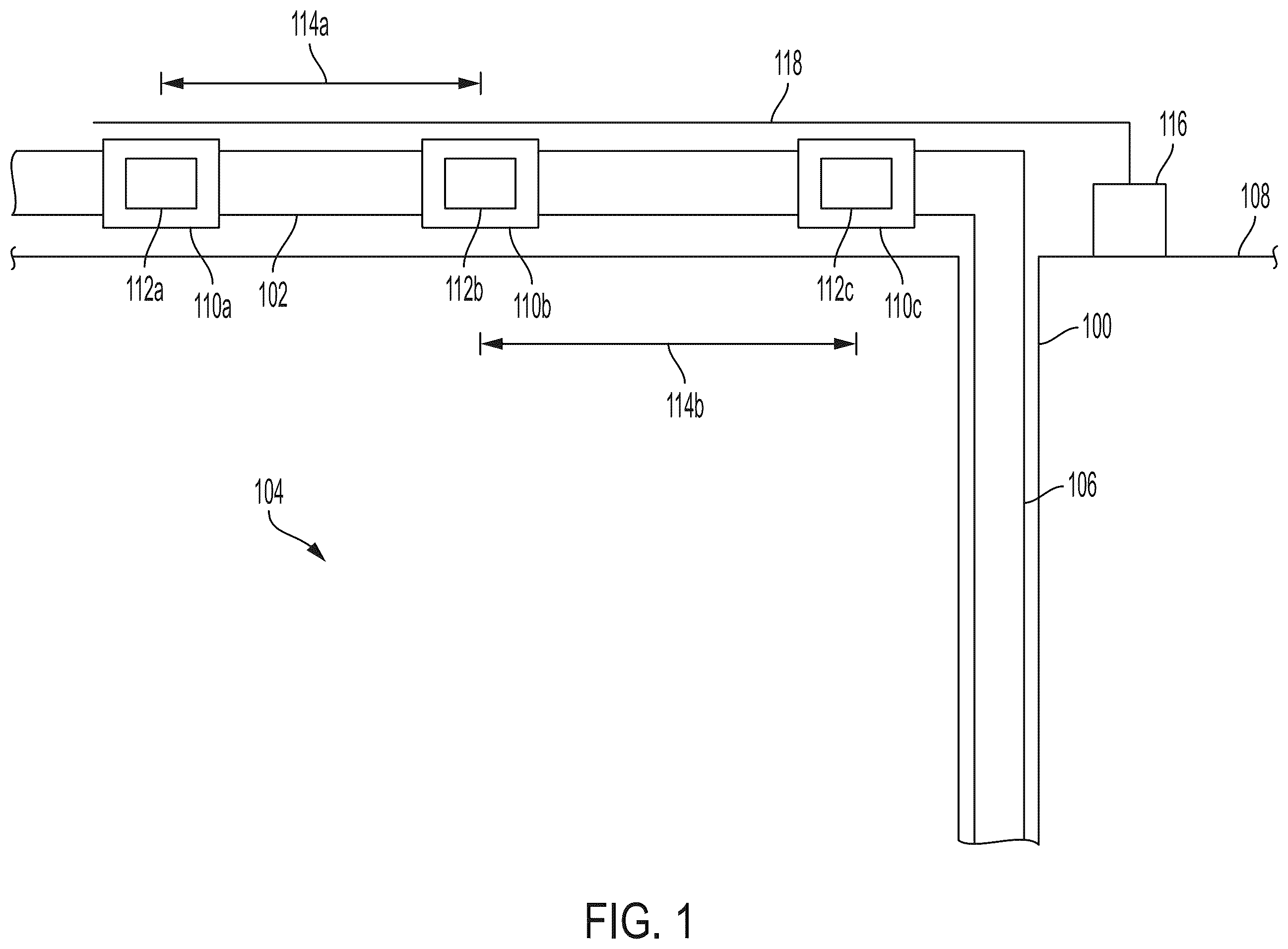 Patent US12332098 — Acoustic devices for measuring multi-phase wellbore fluid — Figure 1