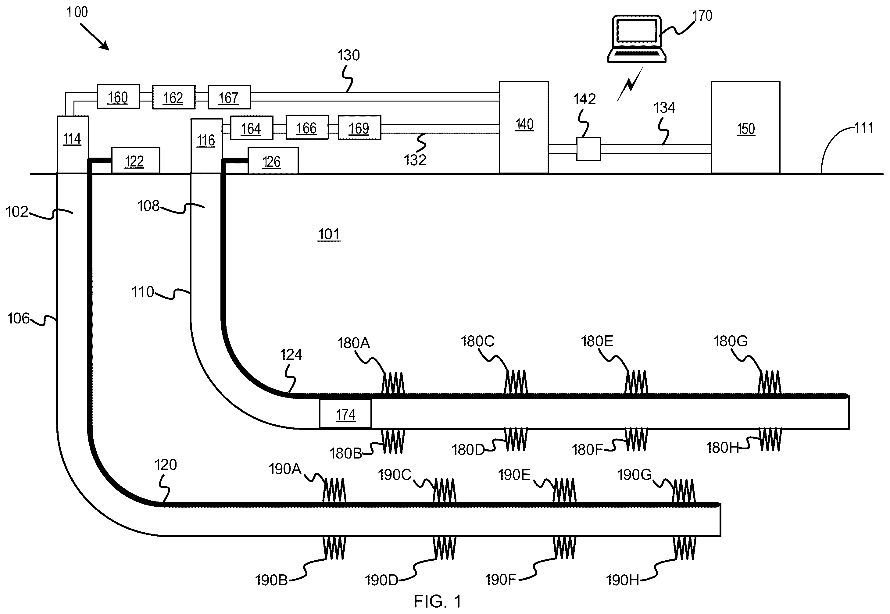 Patent US12332099 — Virtual flow metering using acoustics for a well — Figure 1