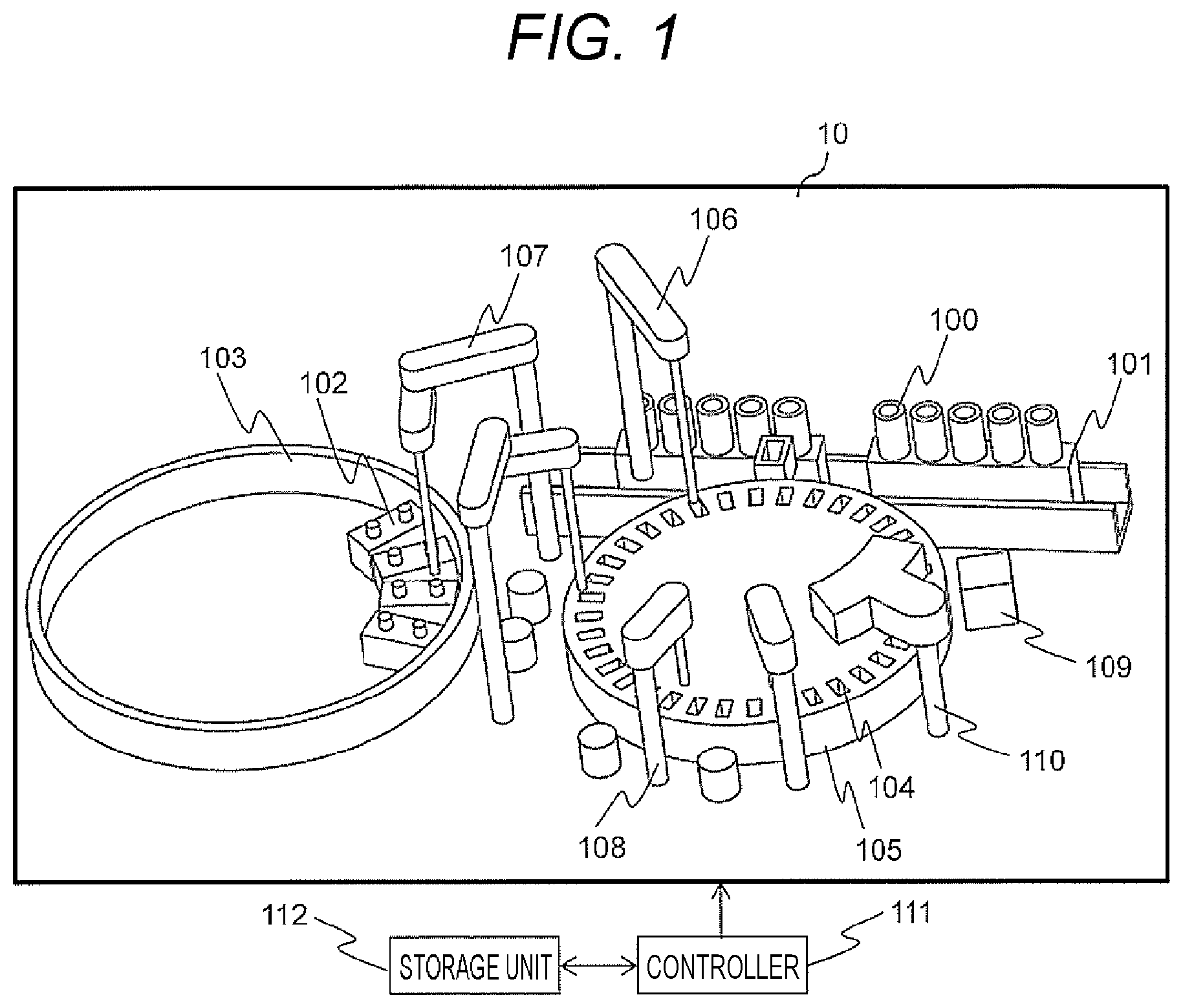 Patent US12332103 — Dispensing device, automated analysis device, and dispensing method — Figure 1
