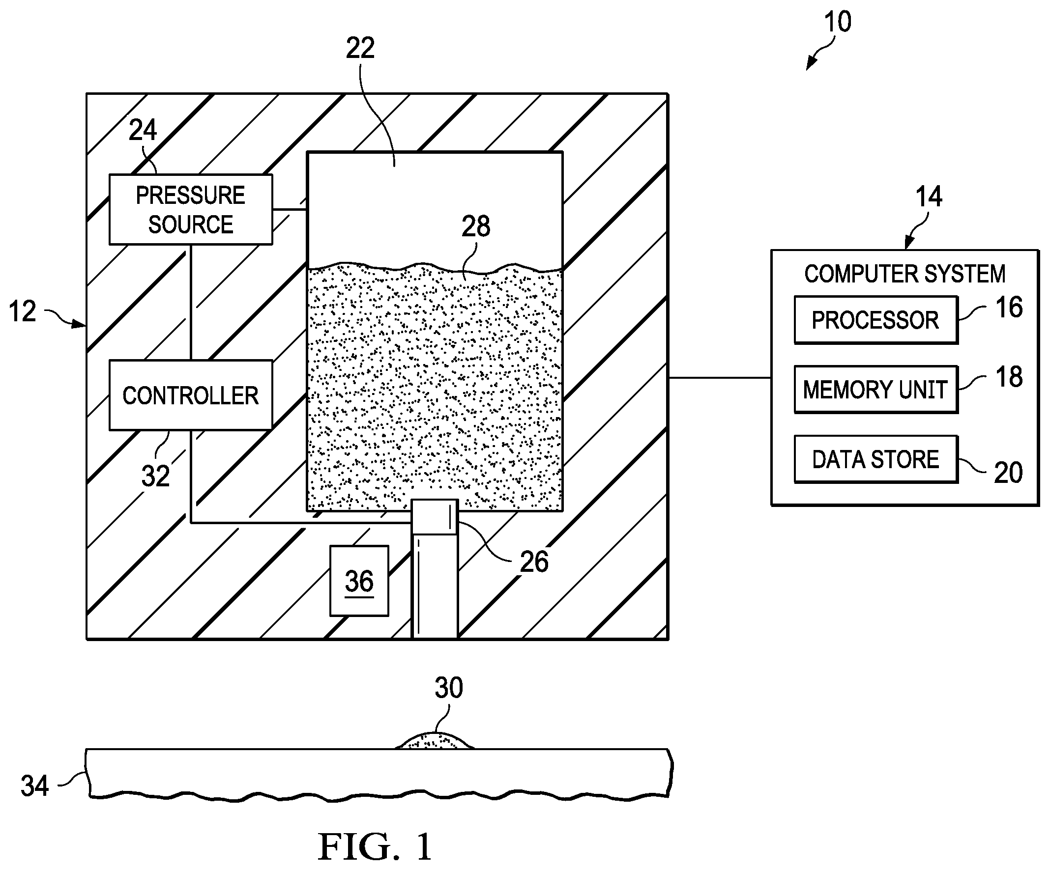 Patent US12332110 — Method and apparatus for determining a mass of a droplet from sample data collected from a liquid droplet dispensation system — Figure 1