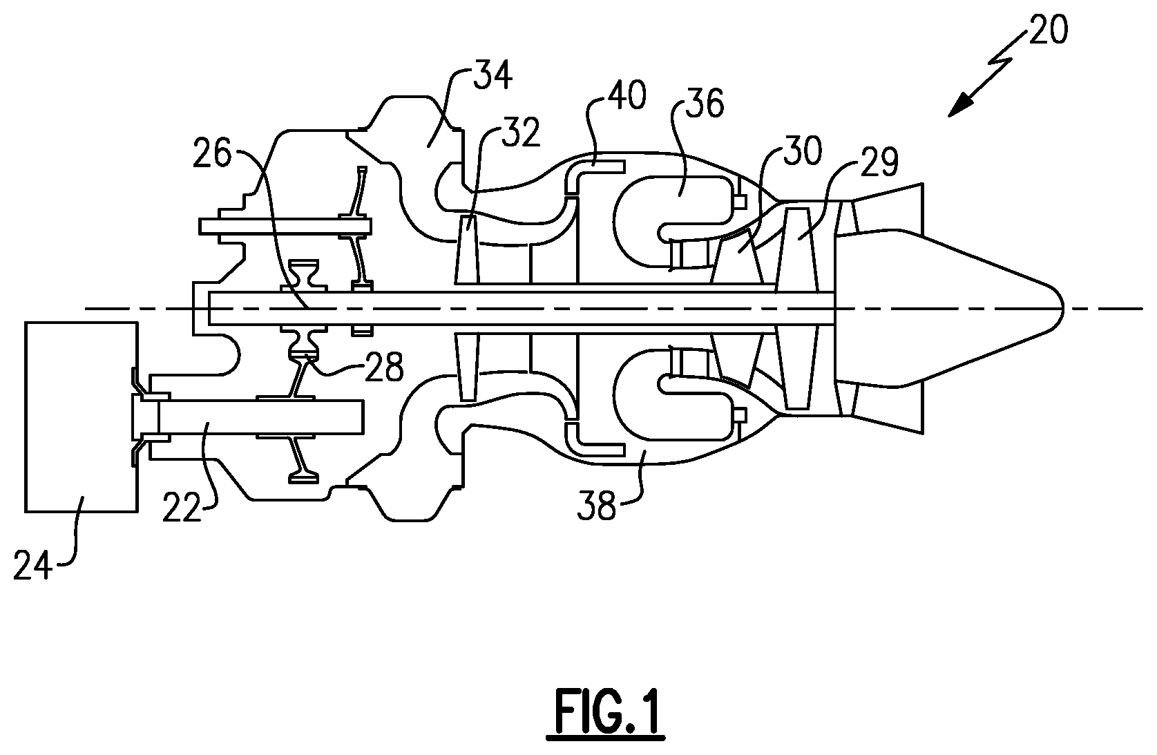 Patent US12332125 — Method and apparatus to measure gas turbine compressor exit temperature — Figure 1