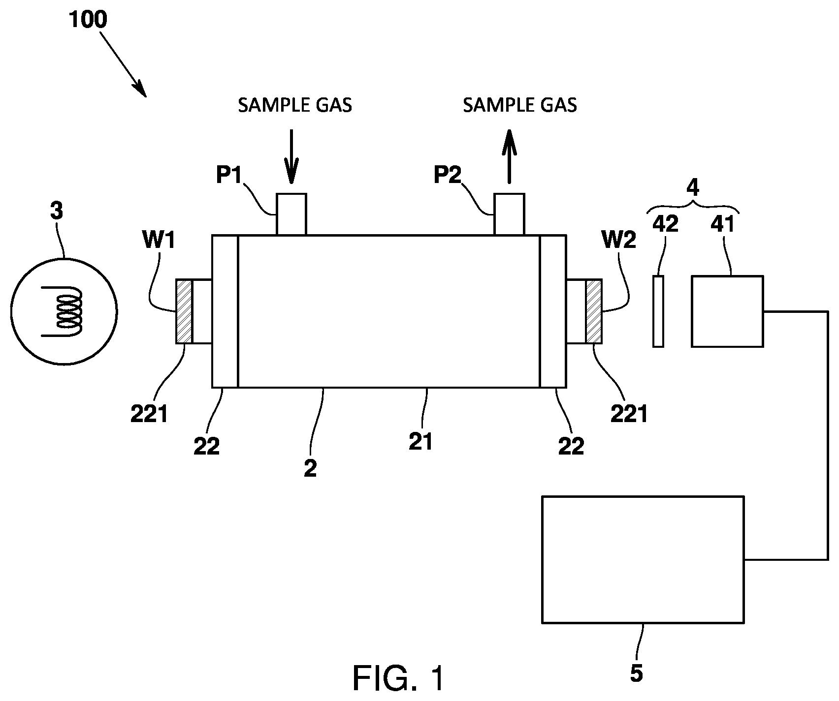 Patent US12332175 — Optical measurement cell, optical analyzer, window forming member, and method of manufacturing optical measurement cell — Figure 1