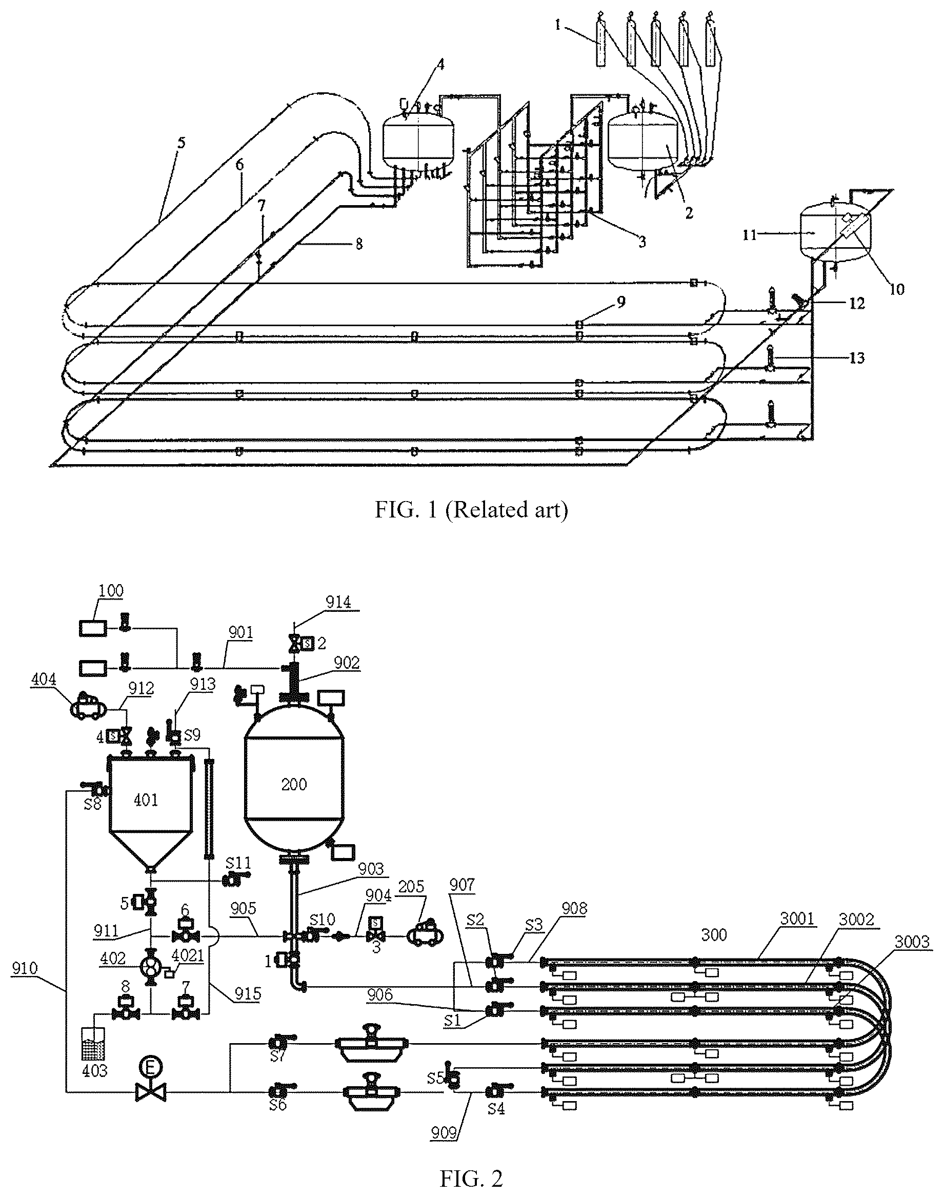 Patent US12332232 — Crude oil transportation drag-reducing agent testing loop test bench and a use method thereof — Figure 1