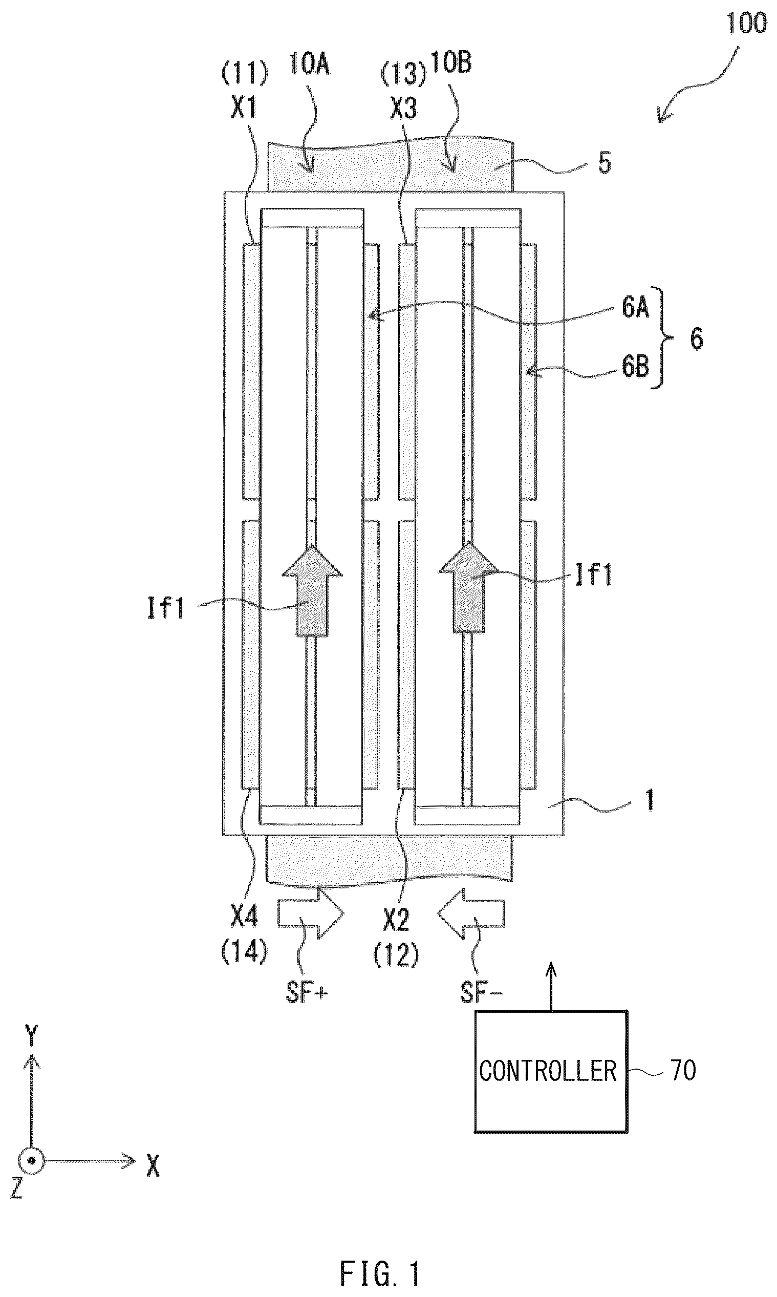 Patent US12332282 — Magnetic field detection apparatus and current detection apparatus — Figure 1