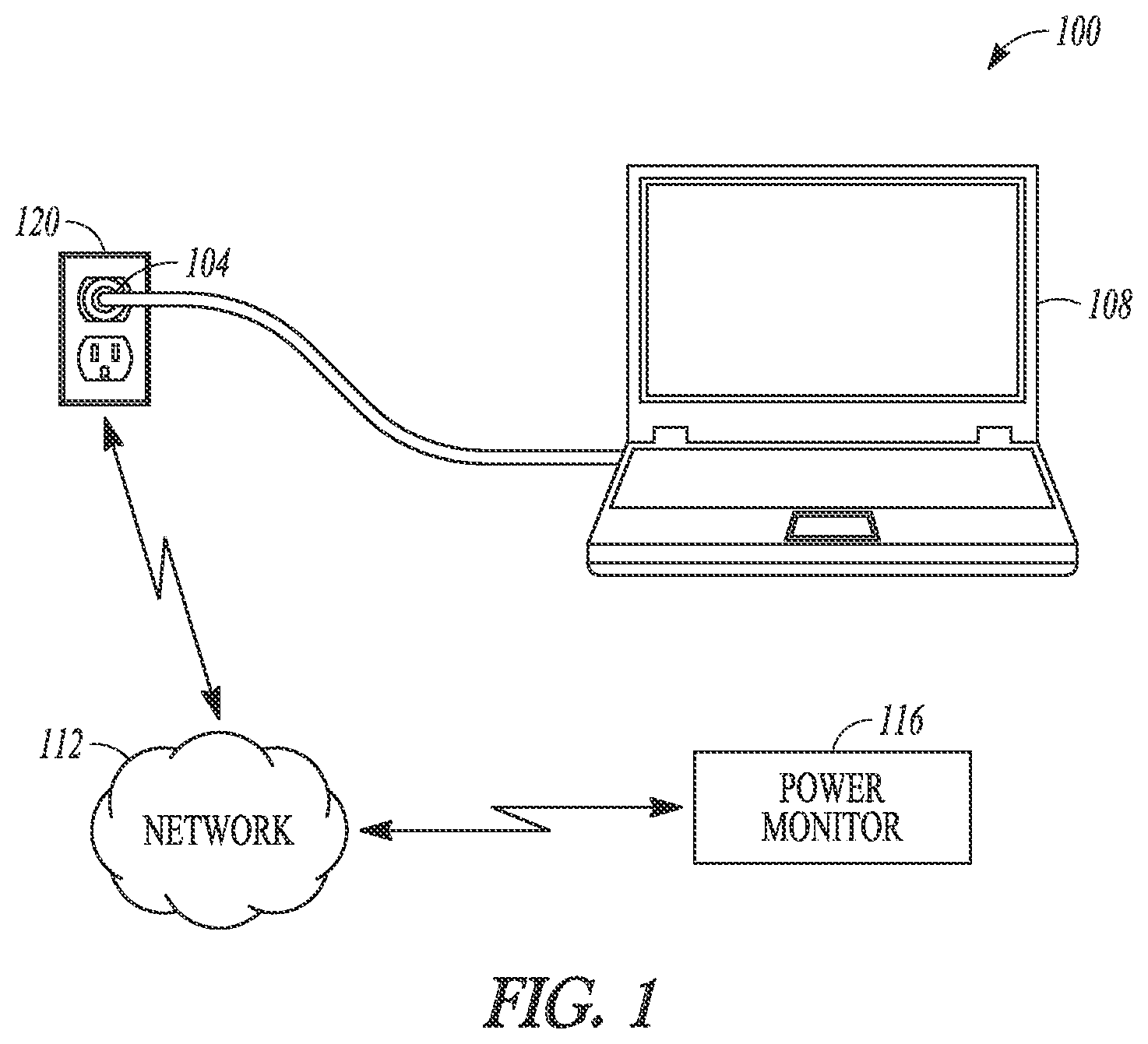 Patent US12332286 Figure 1 – Methods, systems and apparatus for power monitoring