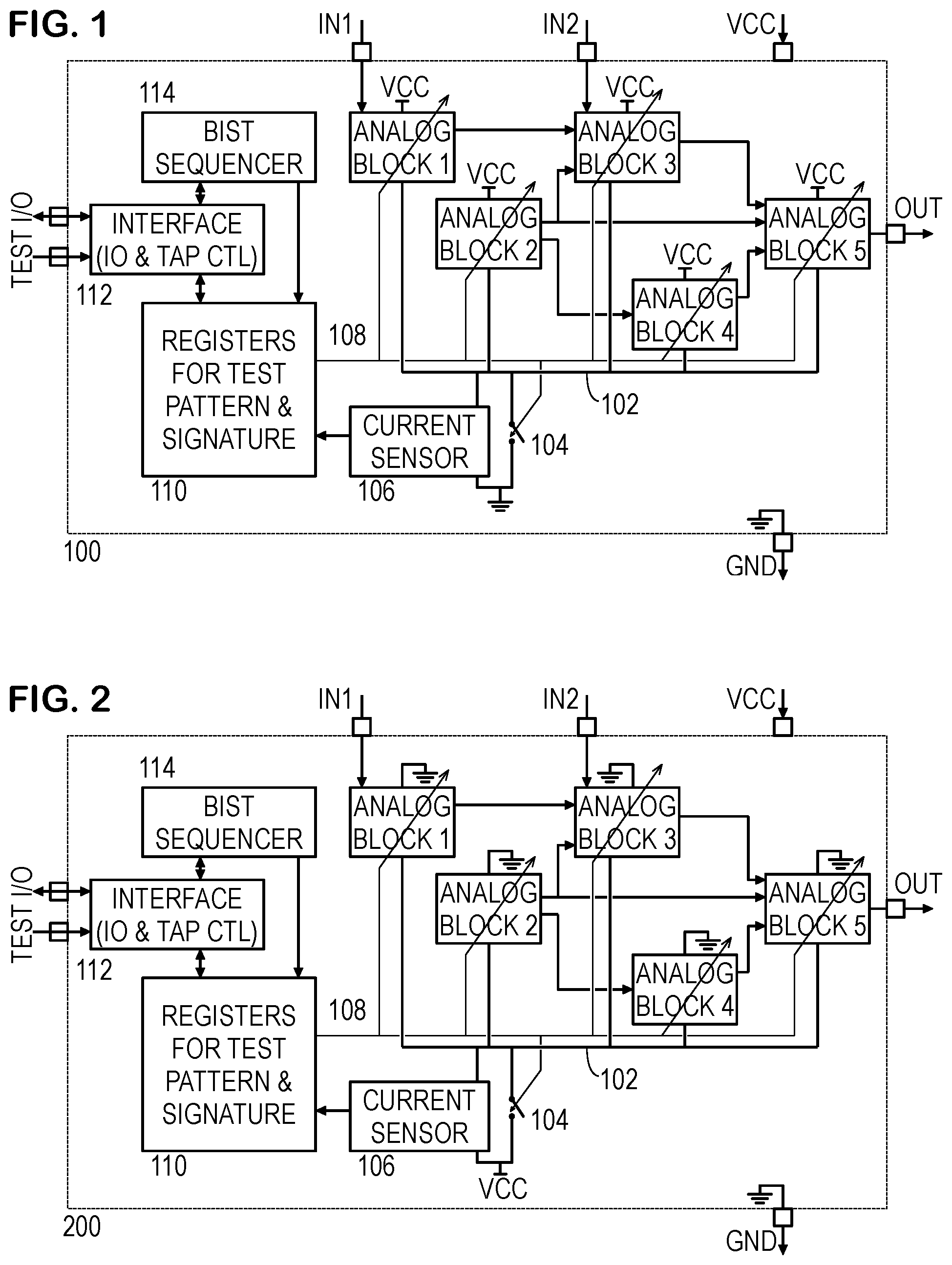 Patent US12332303 — Built-in self test with current measurement for analog circuit verification — Figure 1