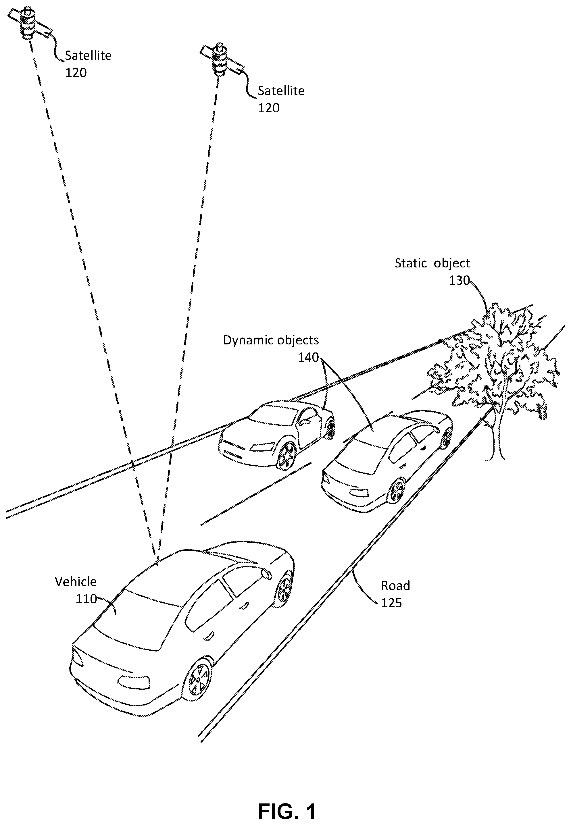 Patent US12332353 — Cellular radio frequency (RF) sensing in automobile navigation — Figure 1