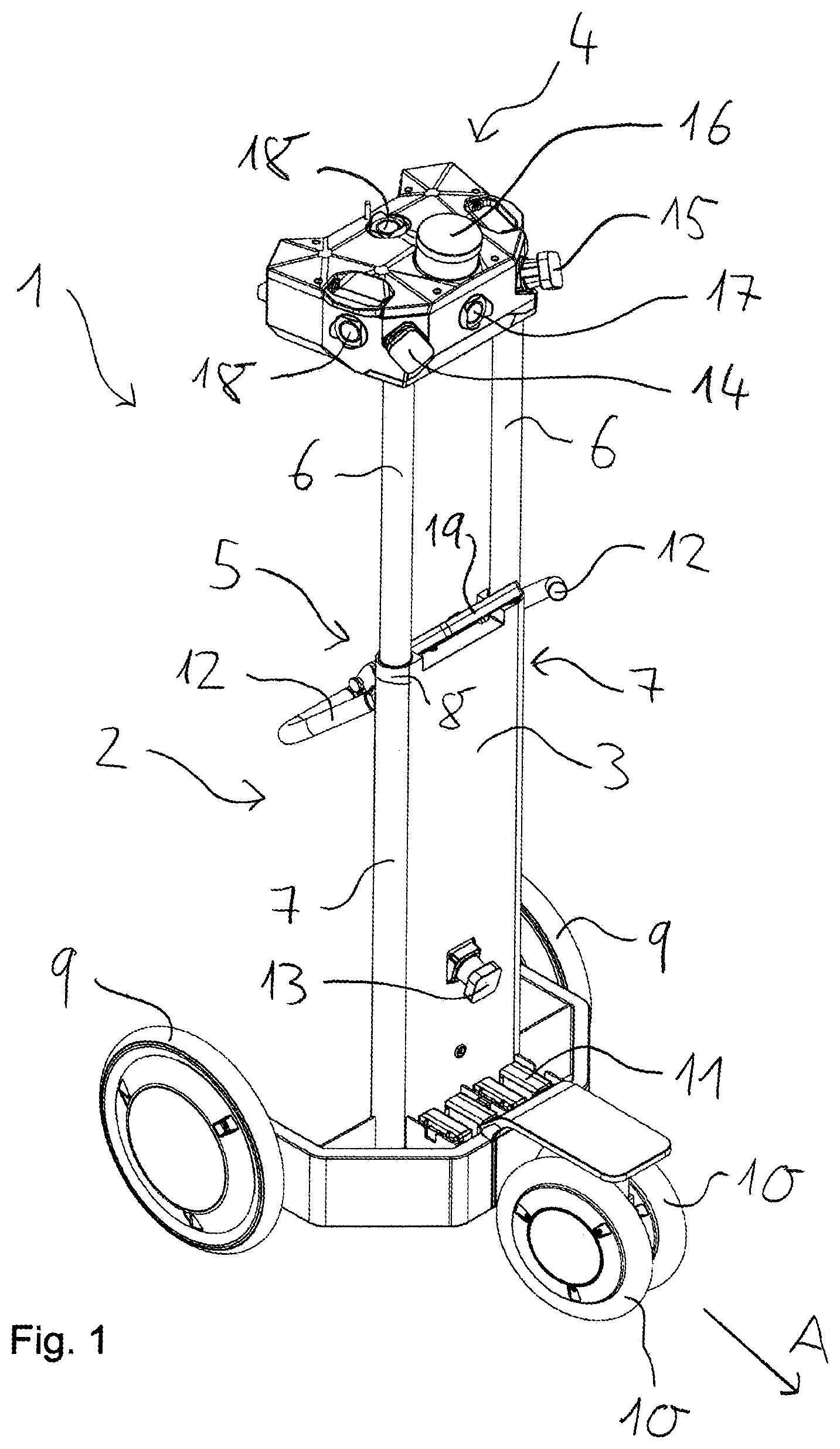 Patent US12332382 — Mobile apparatus and method for capturing an object space — Figure 1
