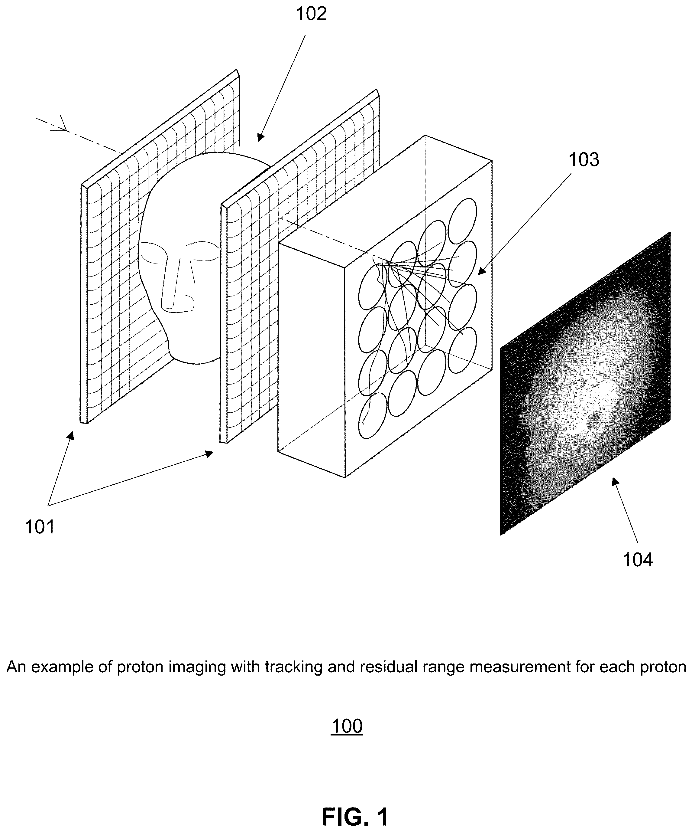 Patent US12332393 — Method to register an optical tracking system with a particle detector system — Figure 1