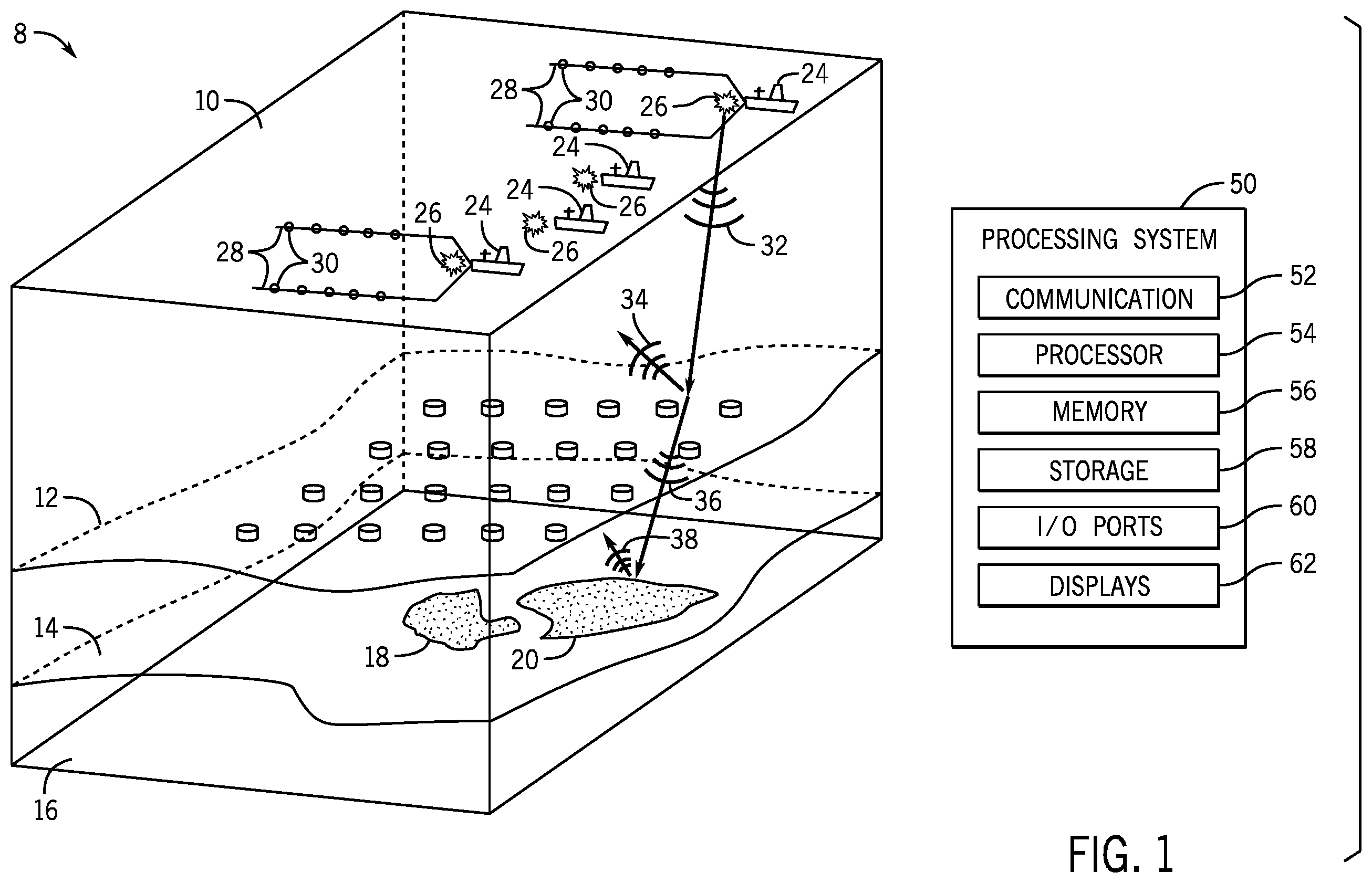 Patent US12332397 — Systems and methods for enhancing data acquisition operations in seismic surveys — Figure 1
