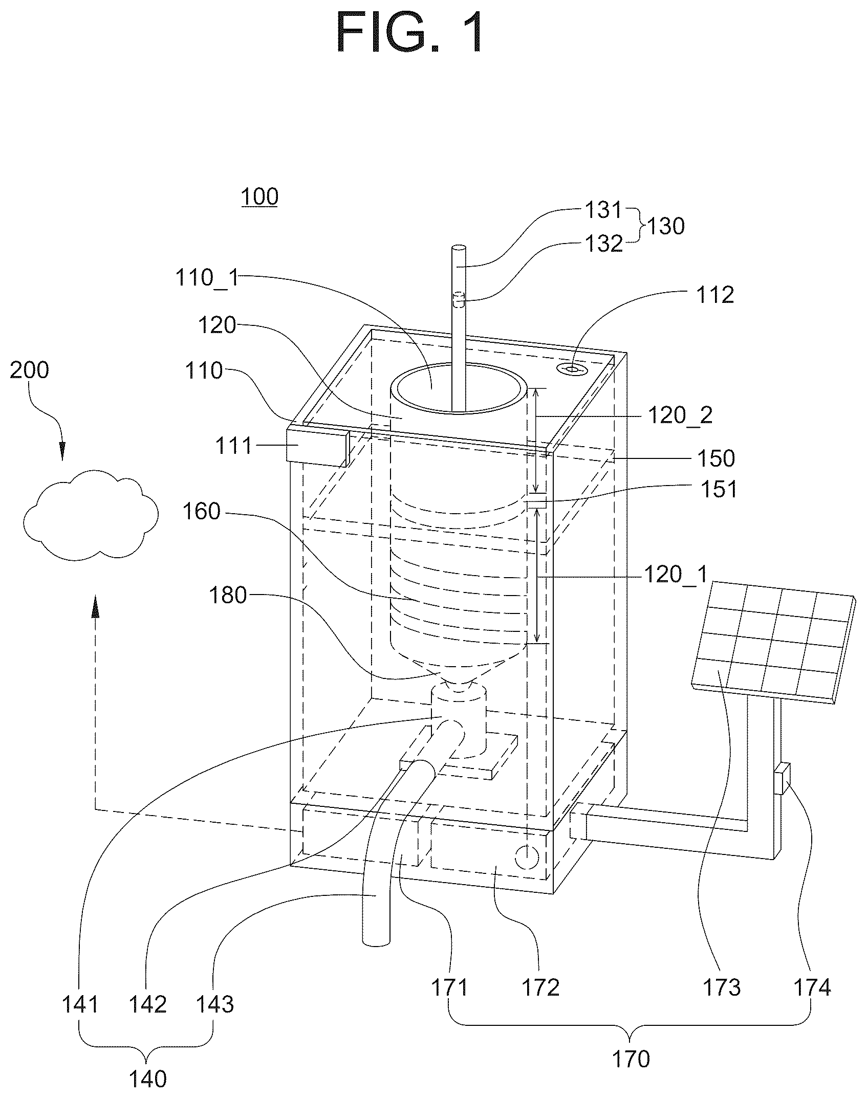 Patent US12332404 — Device for measuring an amount of snowfall in consideration of a weight of snowfall — Figure 1