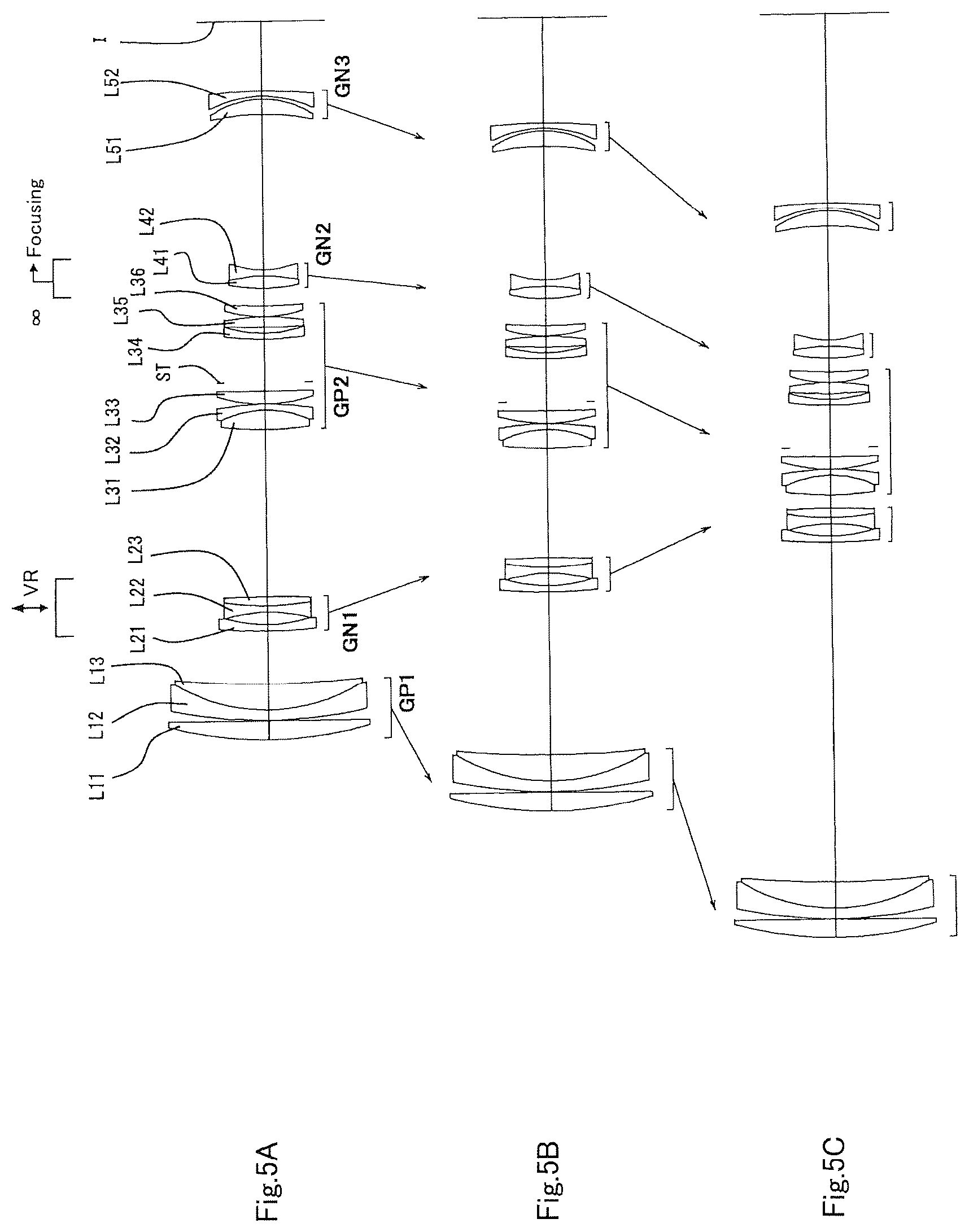 Patent US12332413 Figure 5 – Variable magnification optical system, optical equipment, and method for producing variable magnification optical system