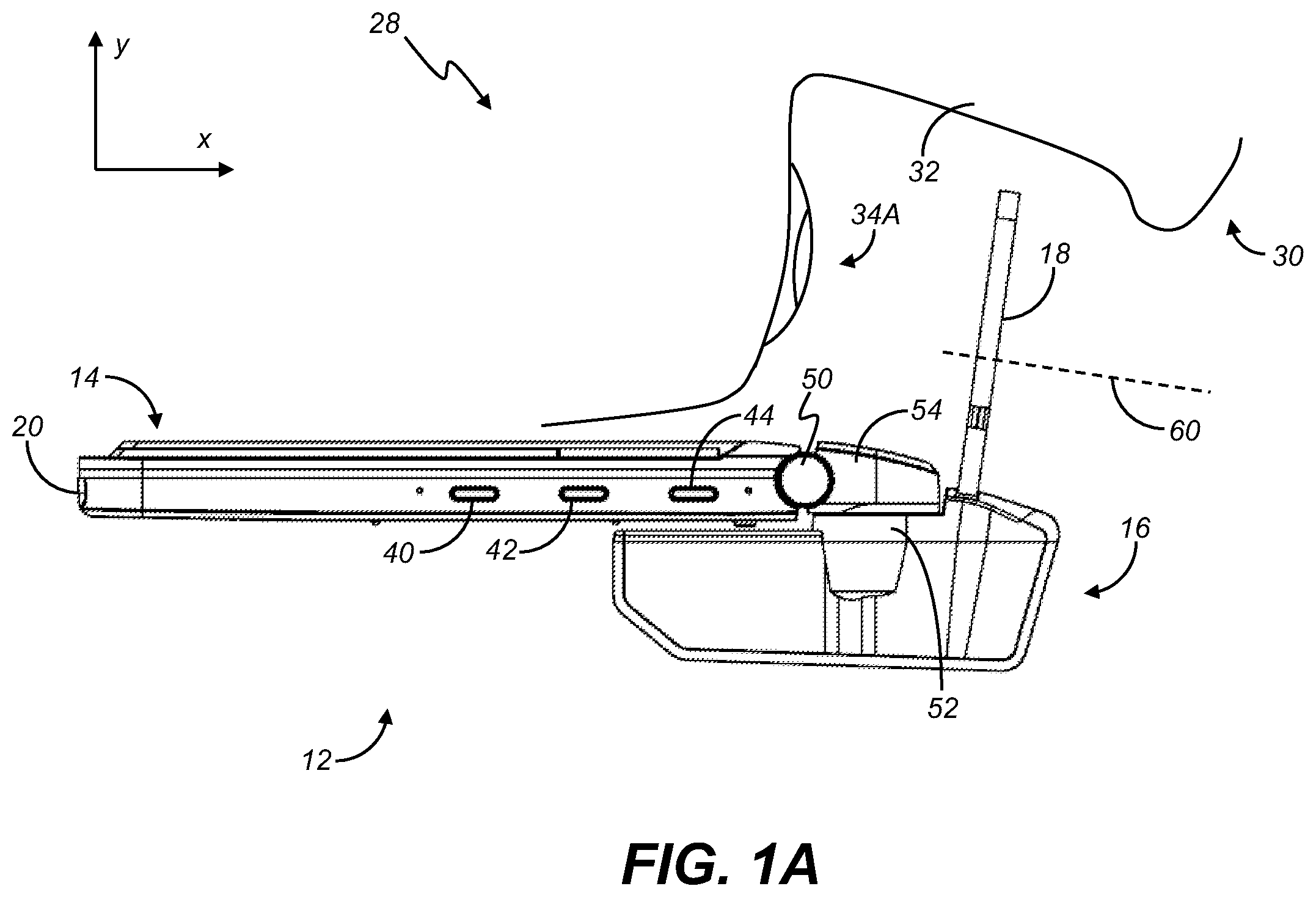 Patent US12332456 — Near-eye display with pivot waveguide and camera — Figure 1
