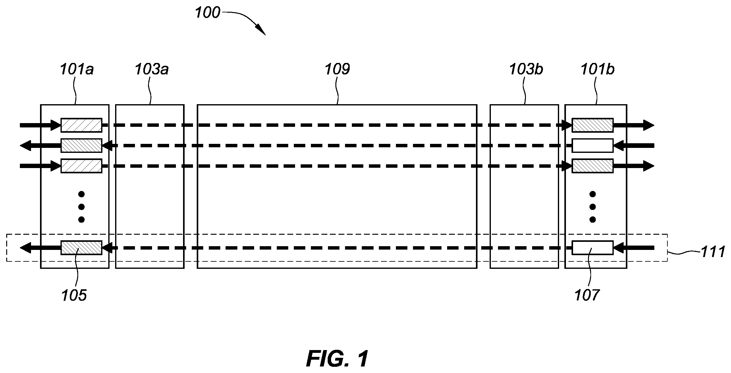 Patent US12332488 — MicroLED parallel optical interconnects — Figure 1