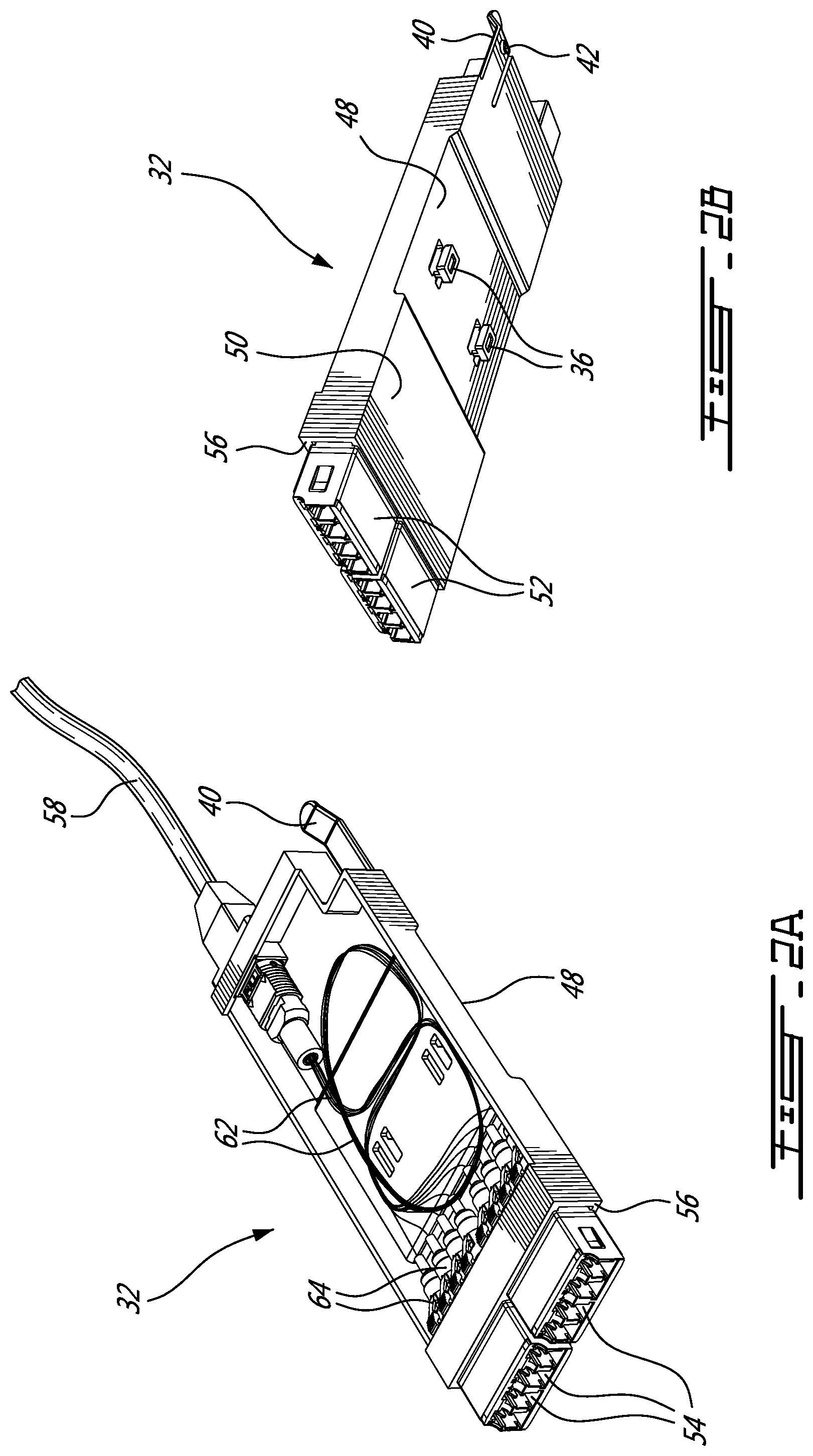 Patent US12332491 Figure 2 – Tray system for providing modular cassette configurations in a fiber optic management system