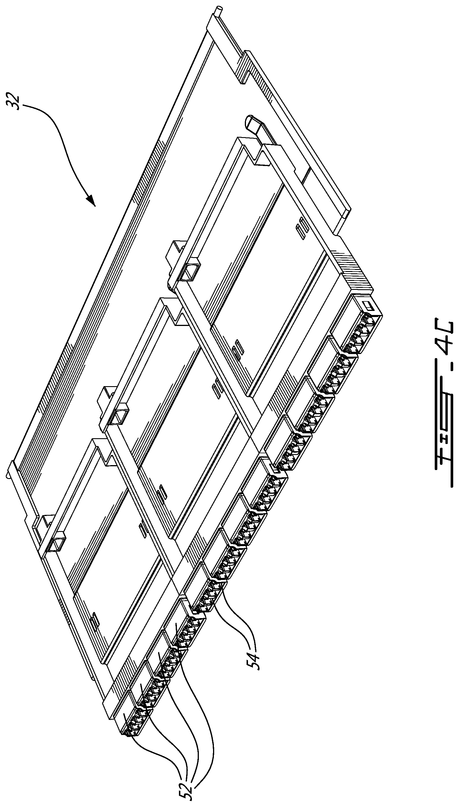 Patent US12332491 Figure 6 – Tray system for providing modular cassette configurations in a fiber optic management system