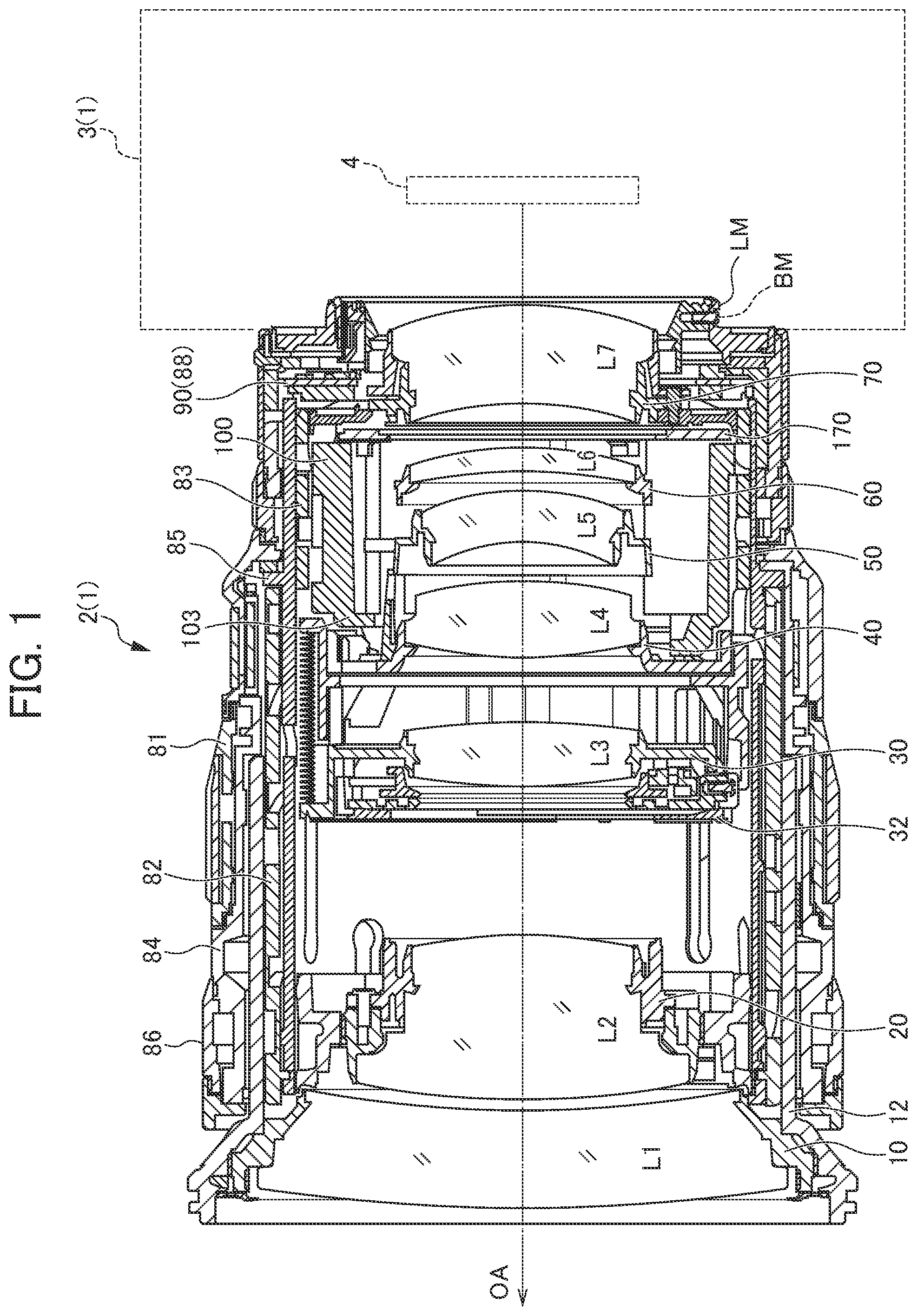Patent US12332499 — Lens barrel and imaging device — Figure 1