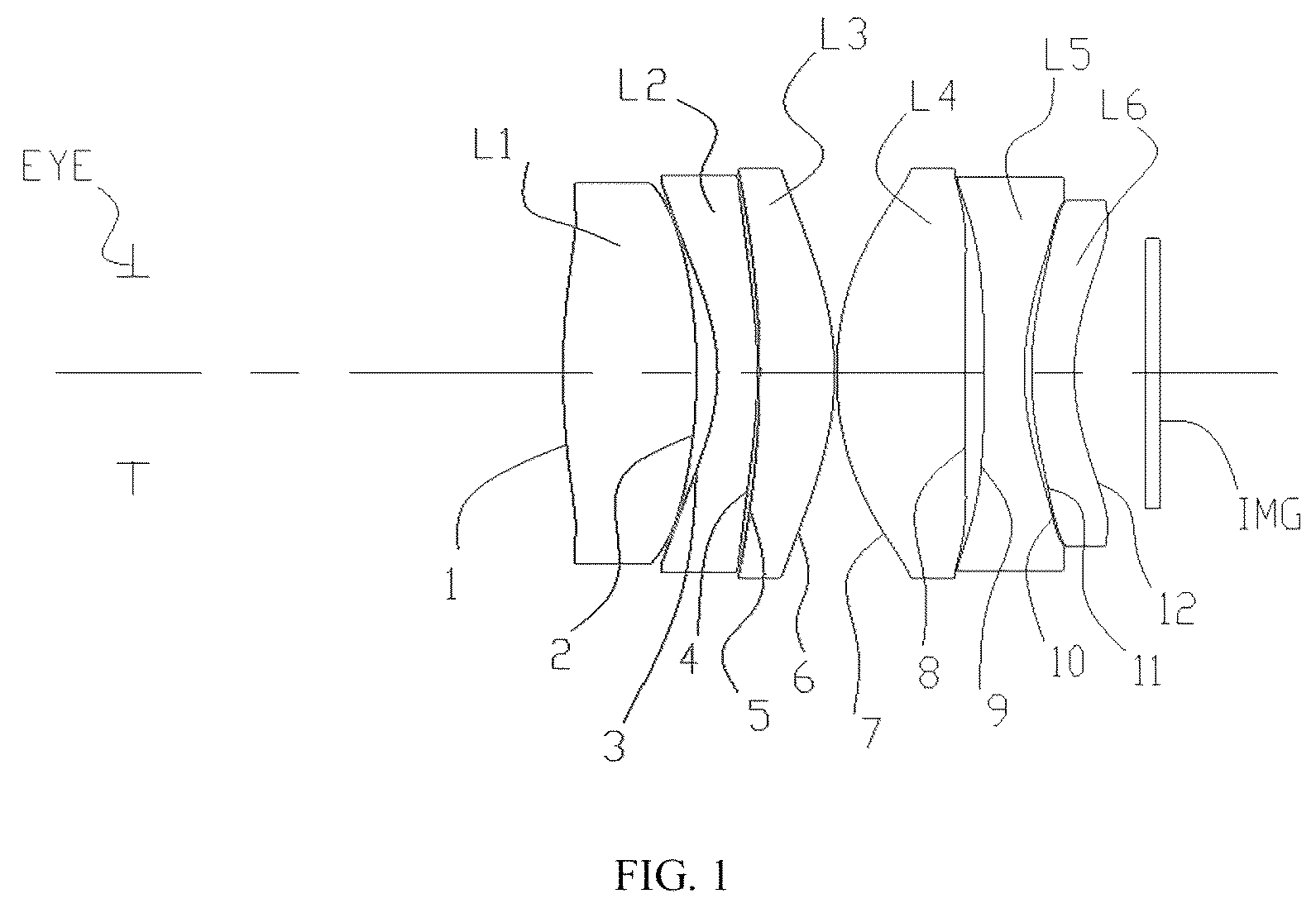 Patent US12332501 Figure 1 – Eyepiece optical system and head-mounted display device