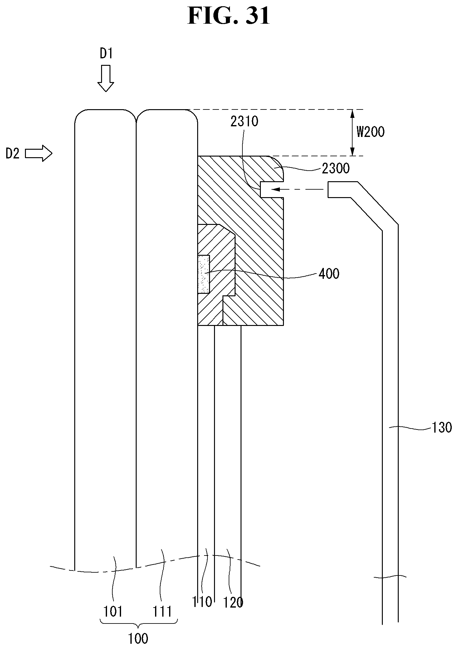 Patent US12332518 Figure 20 – Display device comprising an optical sheet disposed between a first part and a second part of a supporter