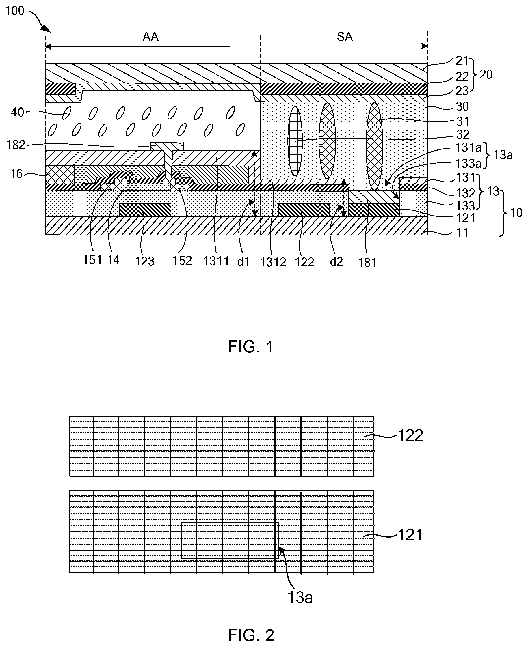Patent US12332521 — Display panel and manufacturing method thereof — Figure 1